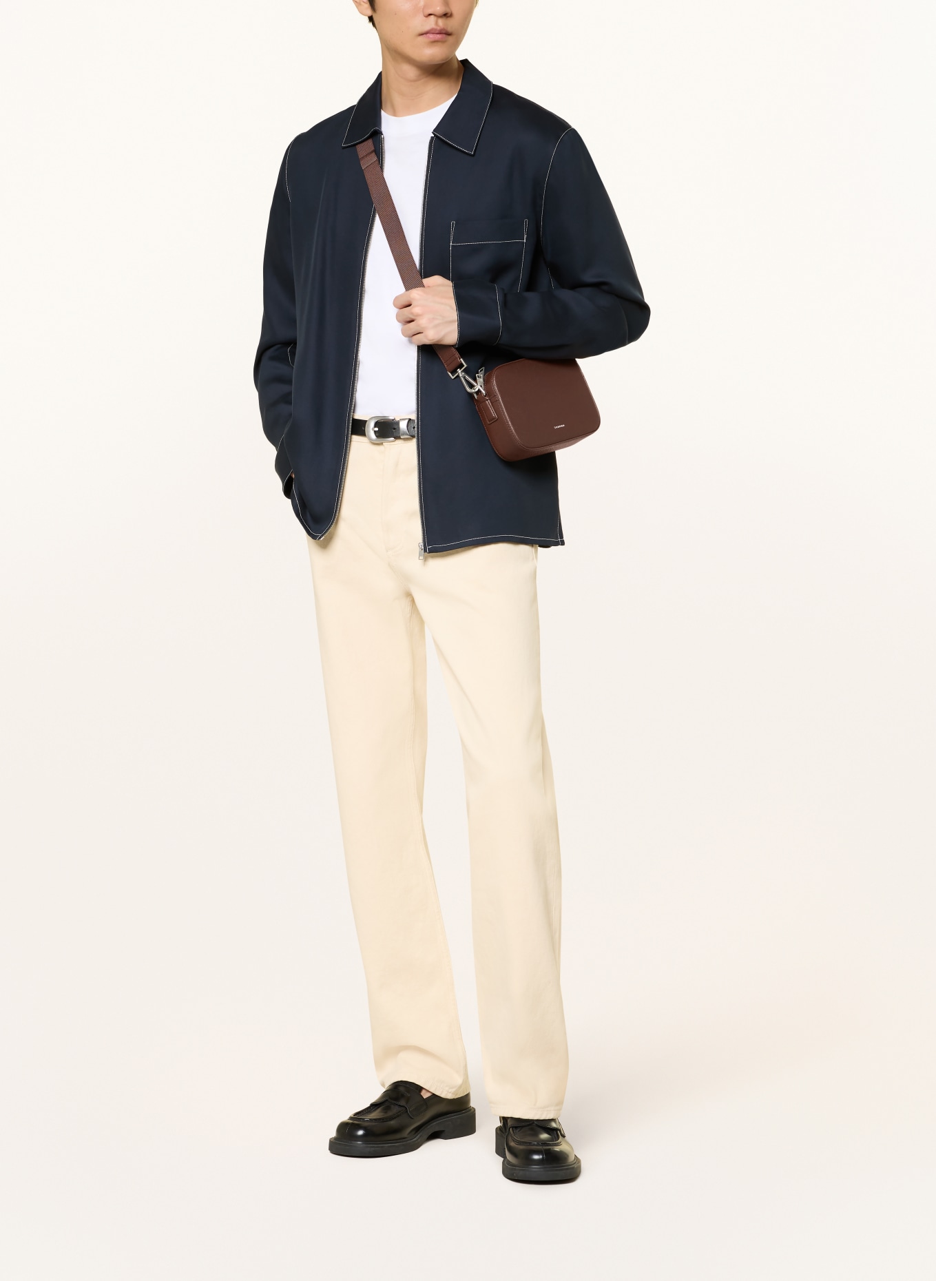 SANDRO Saffiano-Umhängetasche: COGNAC