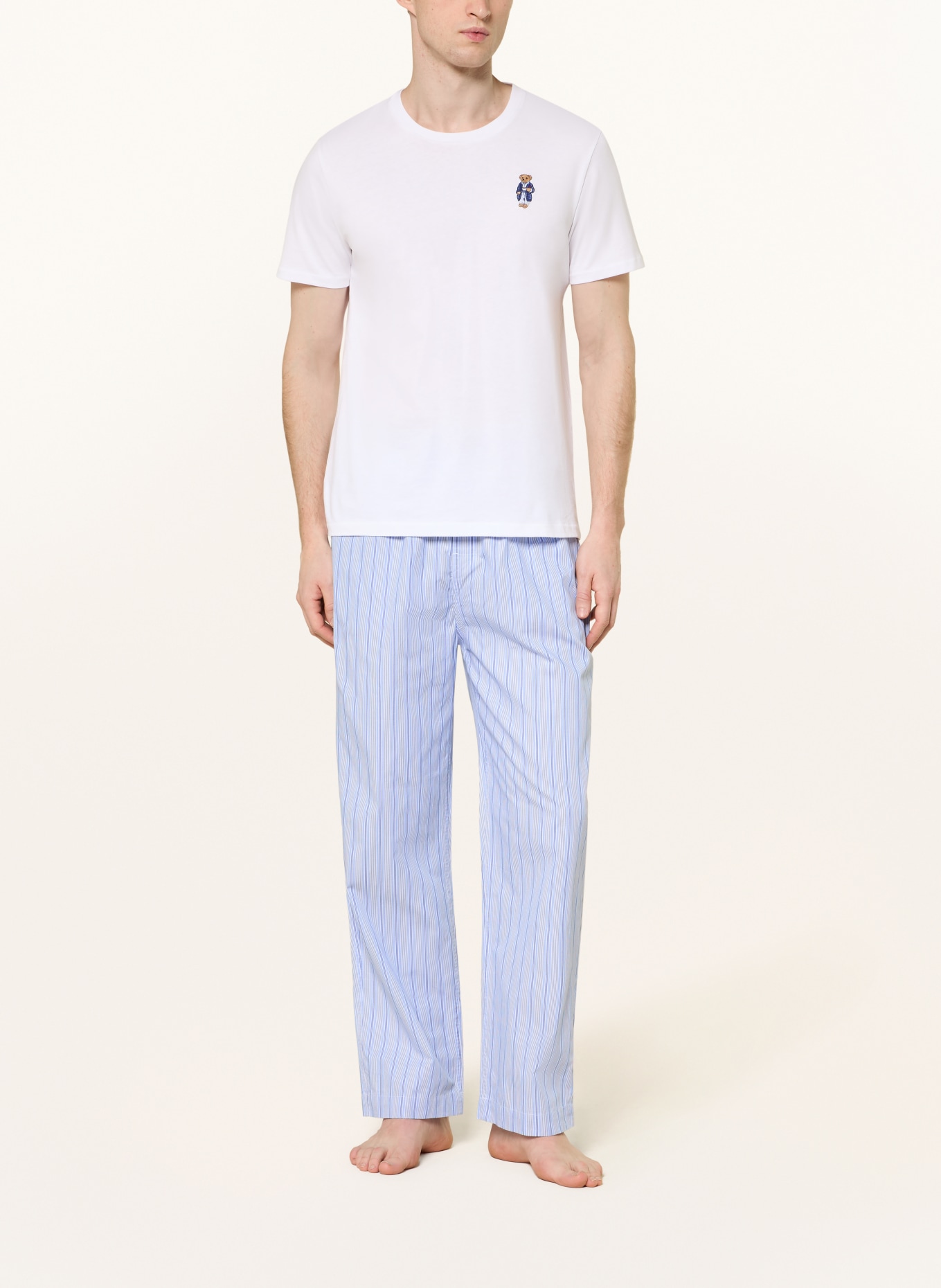 POLO RALPH LAUREN Pajamas: WHITE / LIGHT BLUE / BLUE