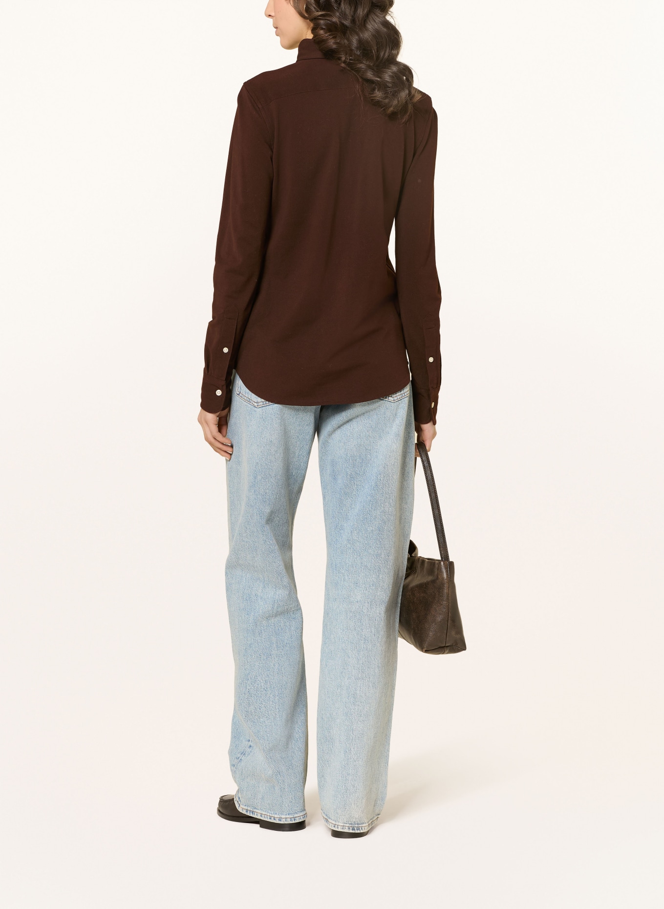 POLO RALPH LAUREN Košilová halenka: TMAVĚ HNĚDÁ