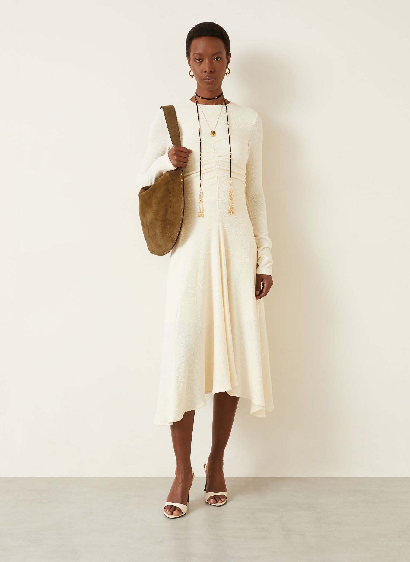 ISABEL MARANT Shopper OSKAN mit Pouch und Nieten: KHAKI