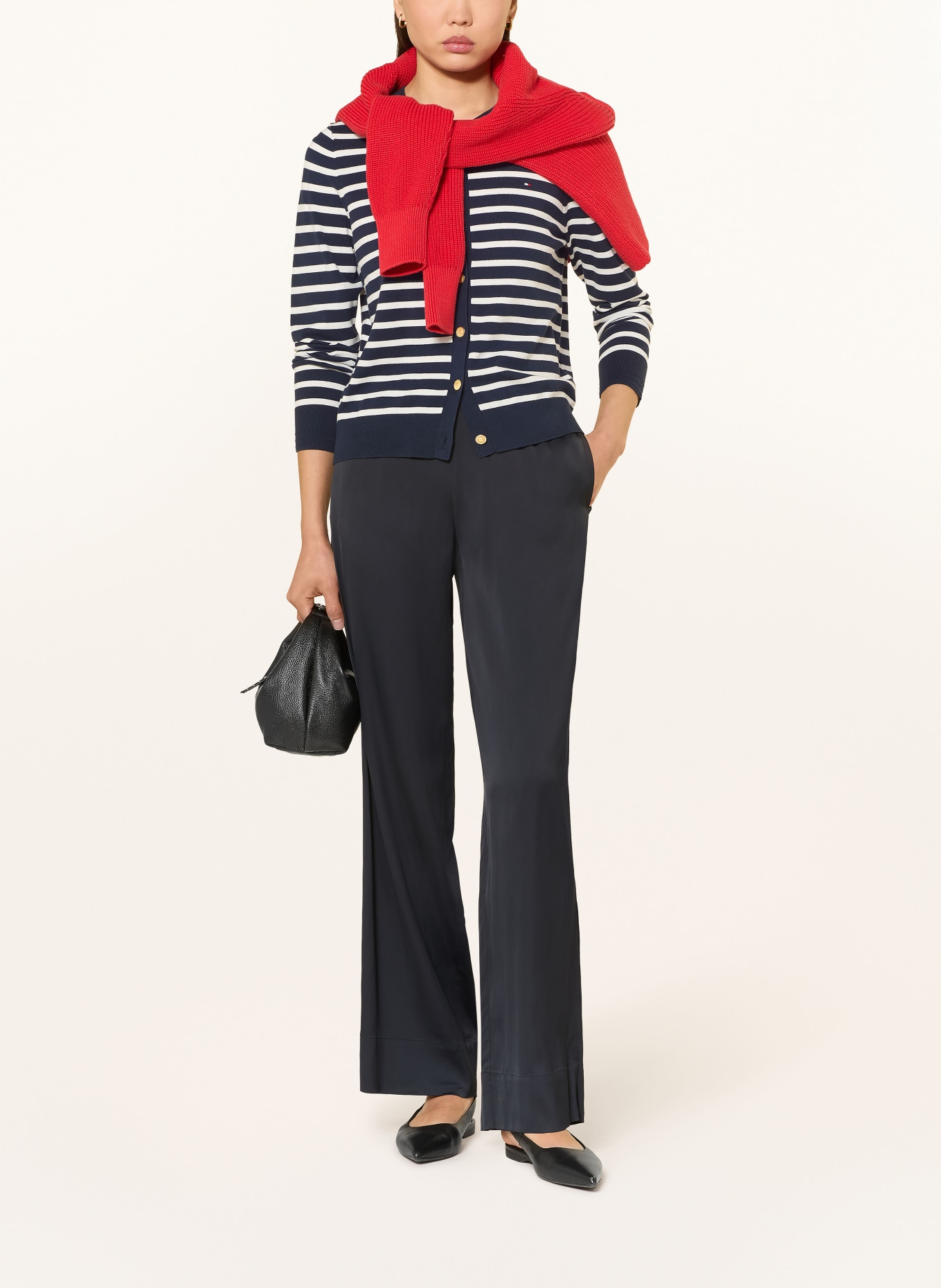 TOMMY HILFIGER cardigan: BLEU FONCÉ / BLANC