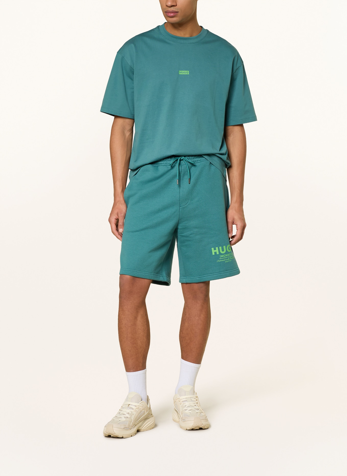 HUGO T-Shirt NALONO: TÜRKIS