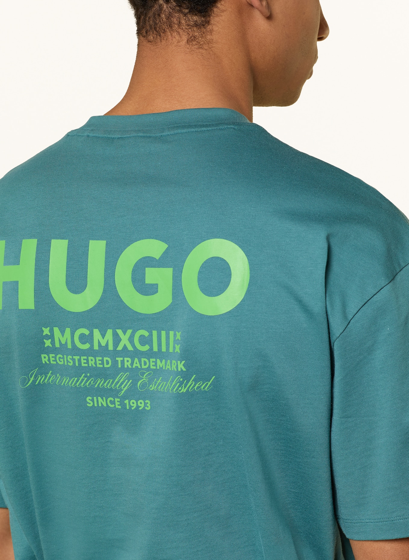 HUGO T-Shirt NALONO: TÜRKIS