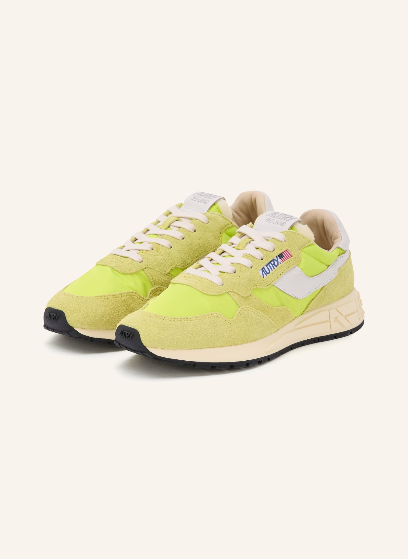 AUTRY Sneaker REELWIND LOW: NEONGELB / WEISS