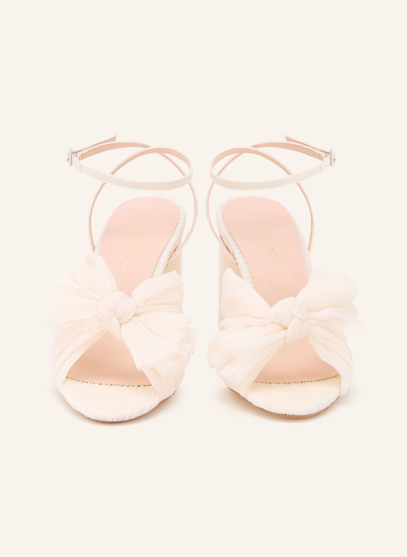 LOEFFLER RANDALL Sandały na obcasie CAMELLIA: ECRU