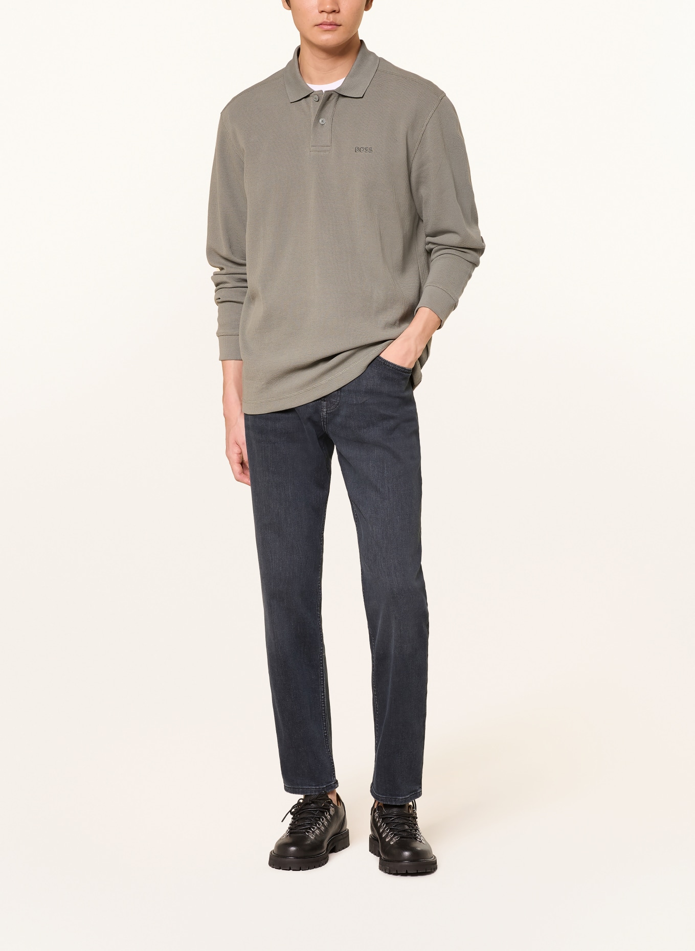 BOSS Piqué-Poloshirt PETE Regular Fit: KHAKI