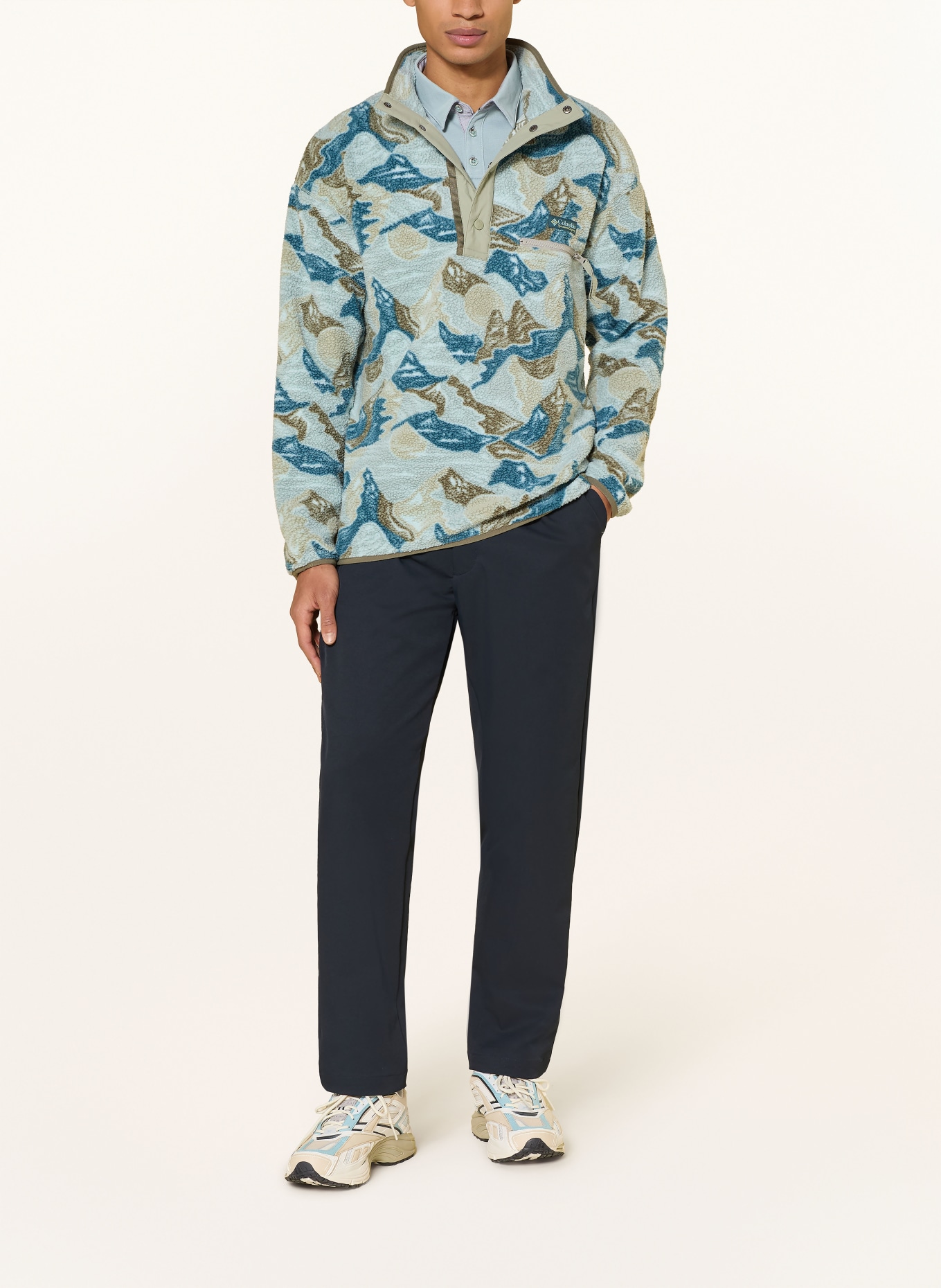 Columbia Swetry typu troyer HELVETIA™ II: JASNONIEBIESKI / OLIWKOWY / NIEBIESKI