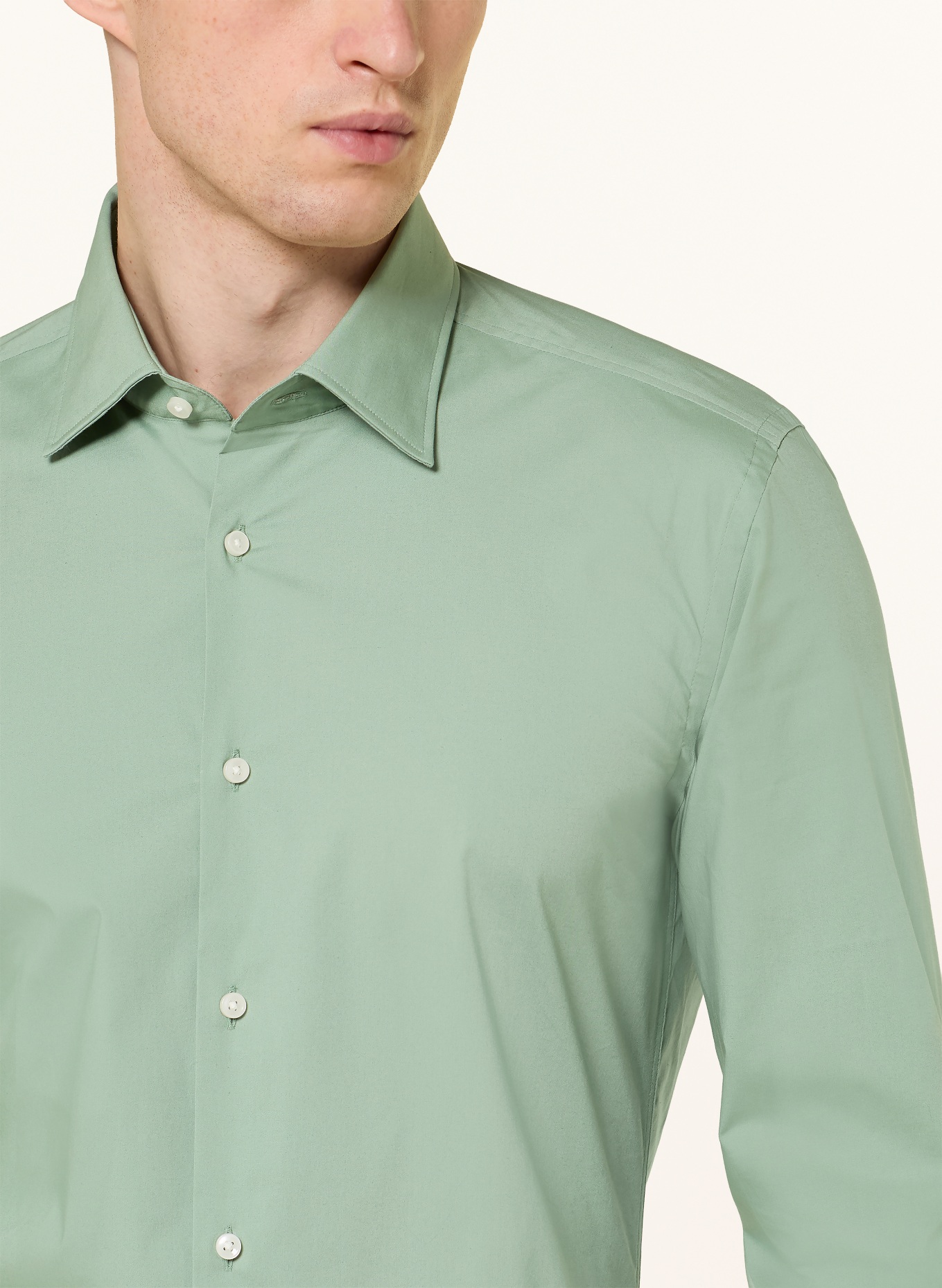 BOSS Košile HANK Slim Fit: ZELENÁ