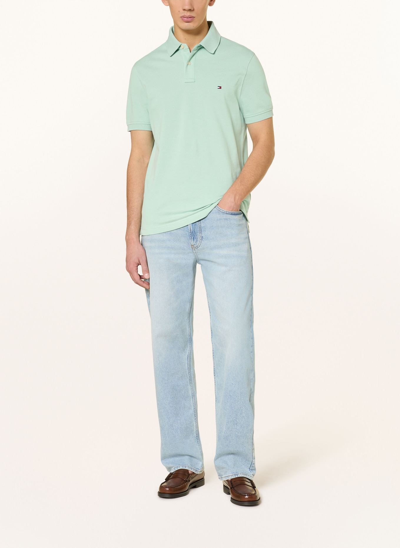 TOMMY HILFIGER Piqué-Poloshirt Regular Fit: HELLGRÜN