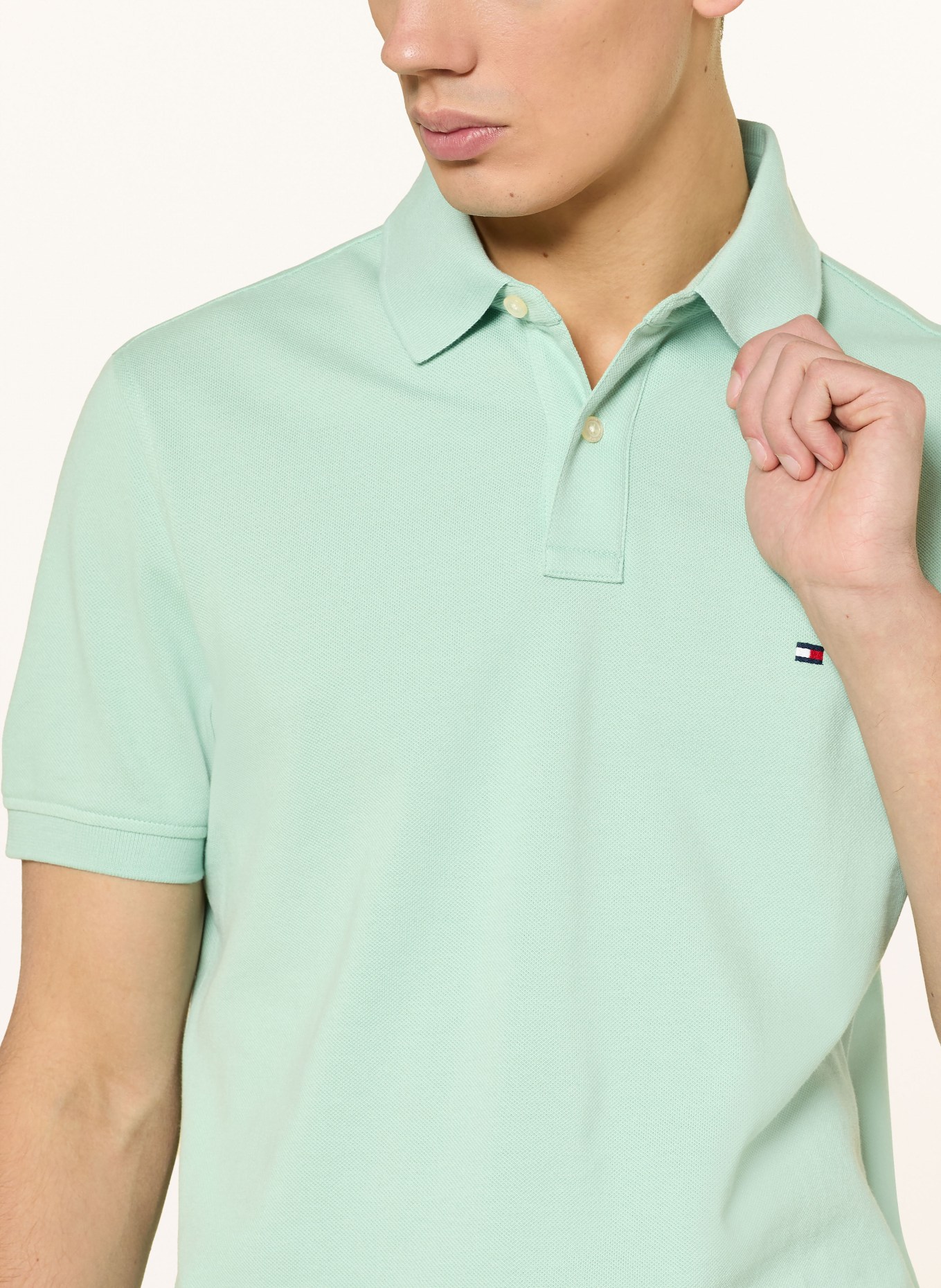 TOMMY HILFIGER Piqué-Poloshirt Regular Fit: HELLGRÜN