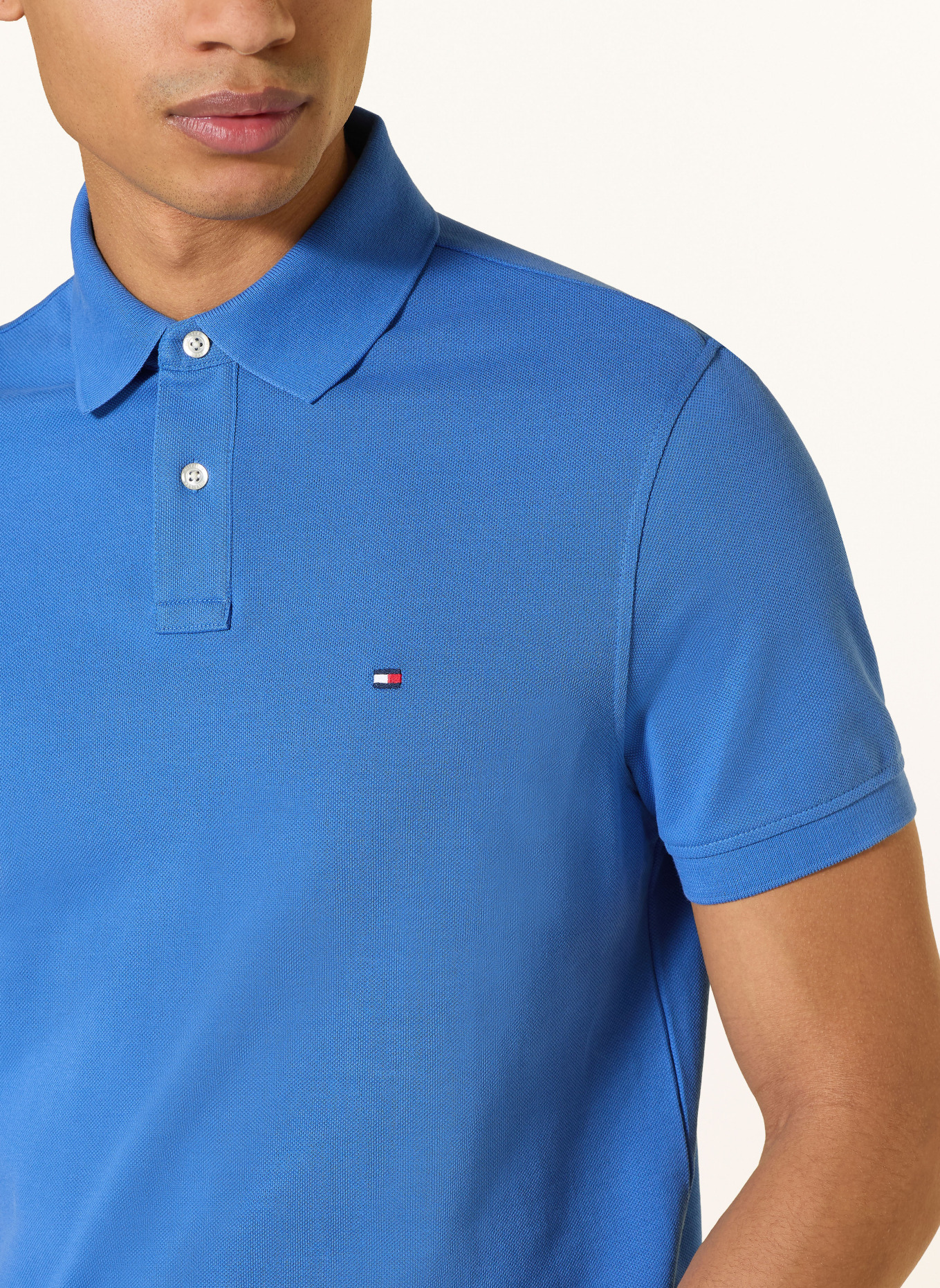TOMMY HILFIGER Piqué-Poloshirt Regular Fit: BLAU