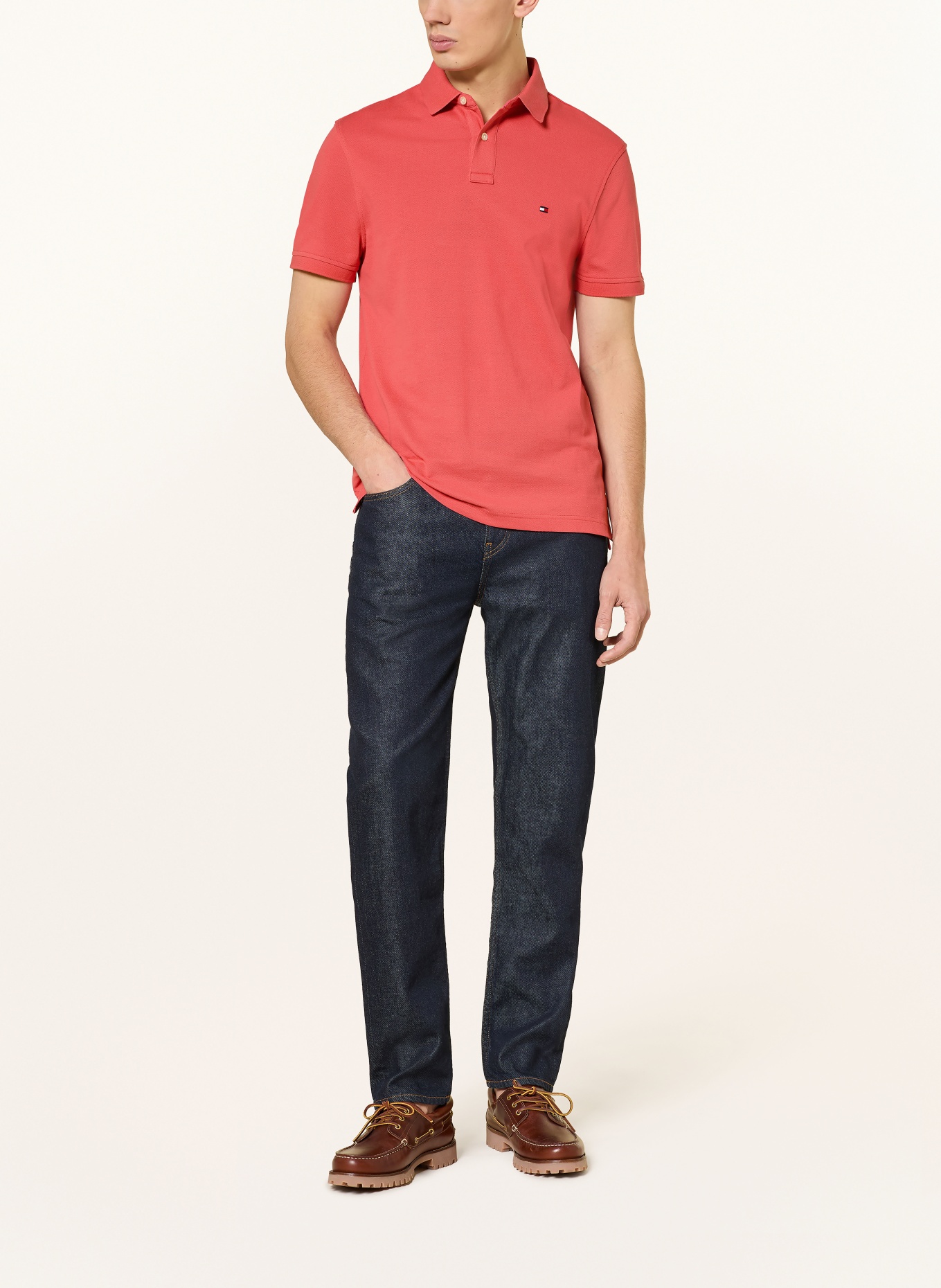 TOMMY HILFIGER Piqué-Poloshirt Regular Fit: HELLROT