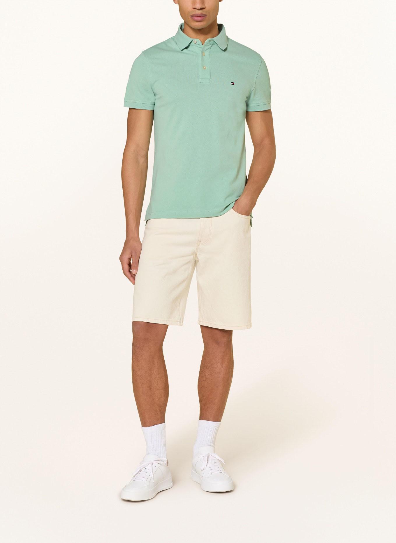 TOMMY HILFIGER Piqué-Poloshirt Slim Fit: MINT