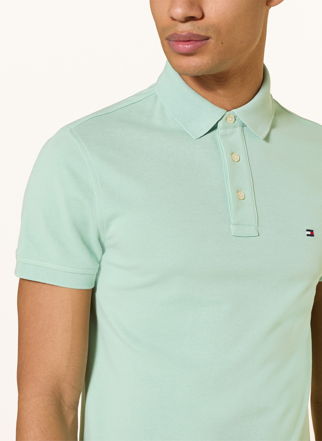 TOMMY HILFIGER Piqué-Poloshirt Slim Fit: MINT