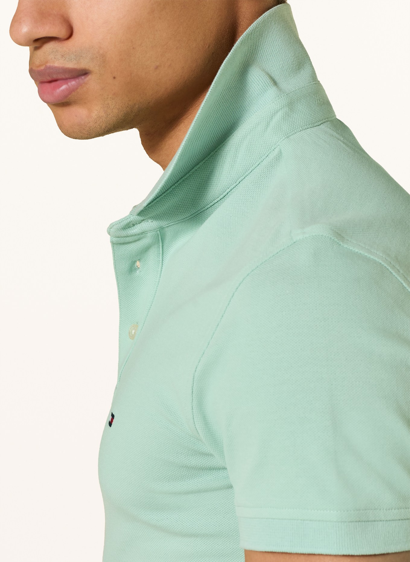 TOMMY HILFIGER Piqué-Poloshirt Slim Fit: MINT