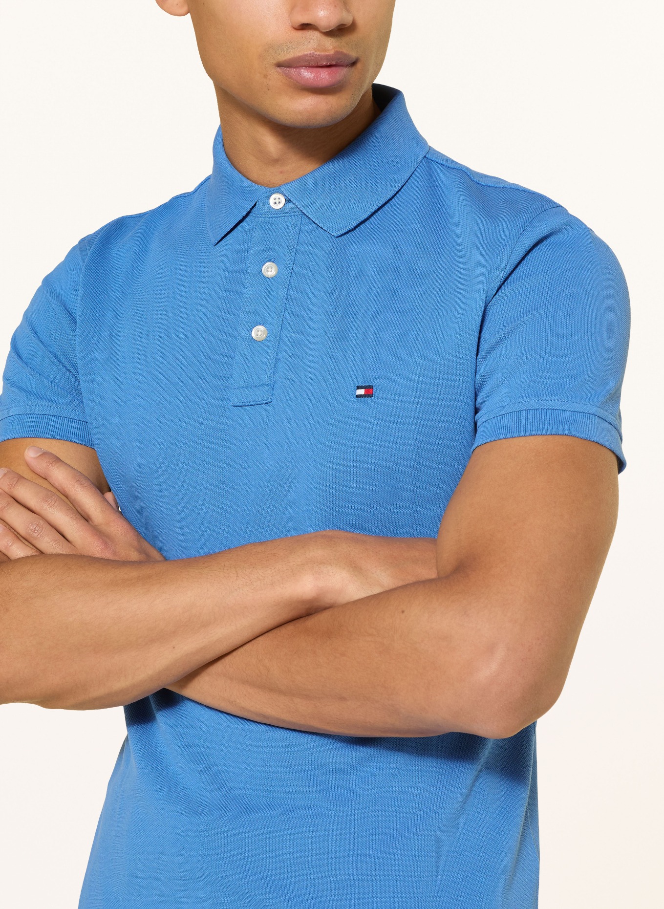 TOMMY HILFIGER Piqué-Poloshirt Slim Fit: BLAU