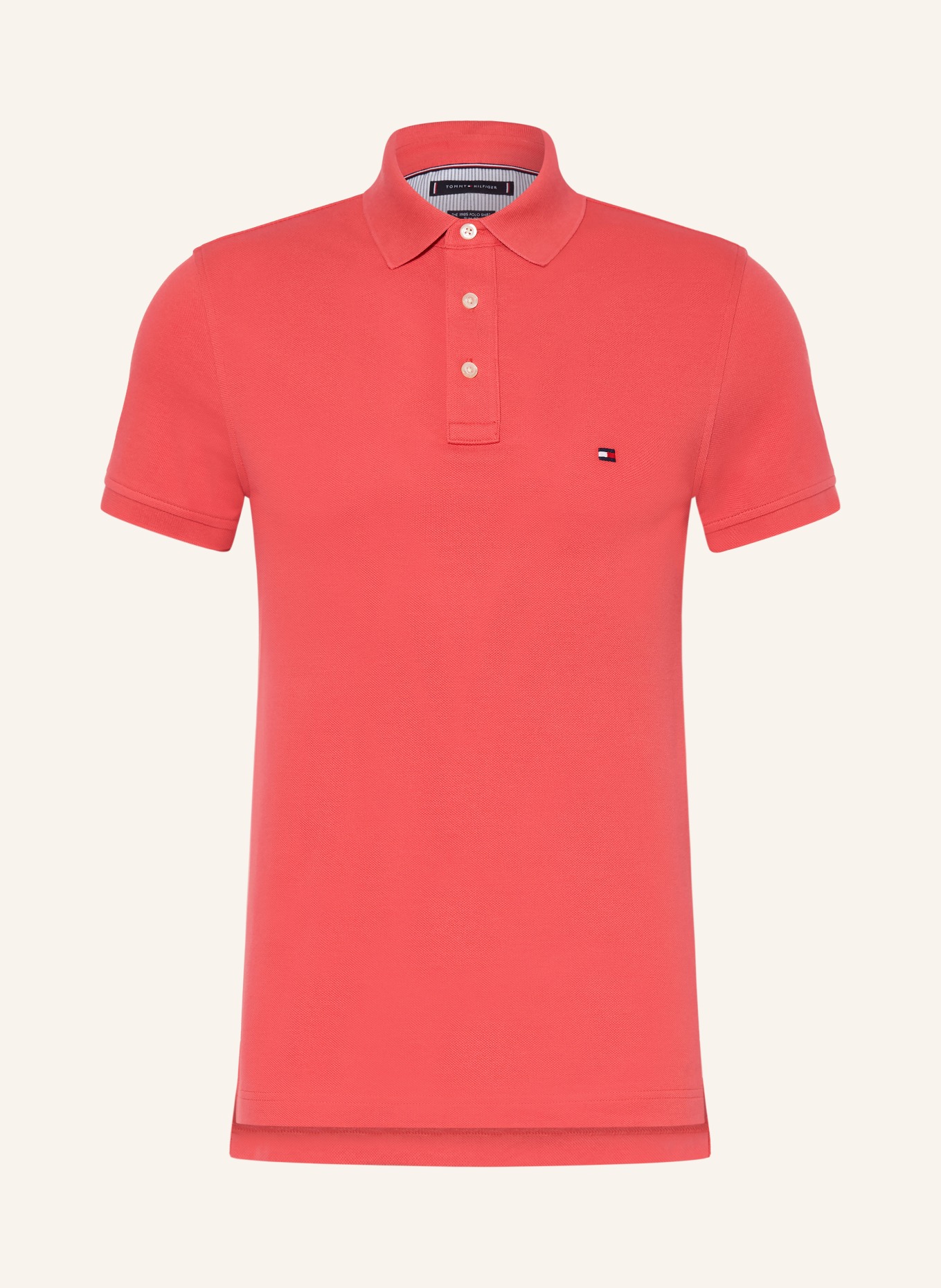 TOMMY HILFIGER Piqué-Poloshirt Slim Fit: HELLROT