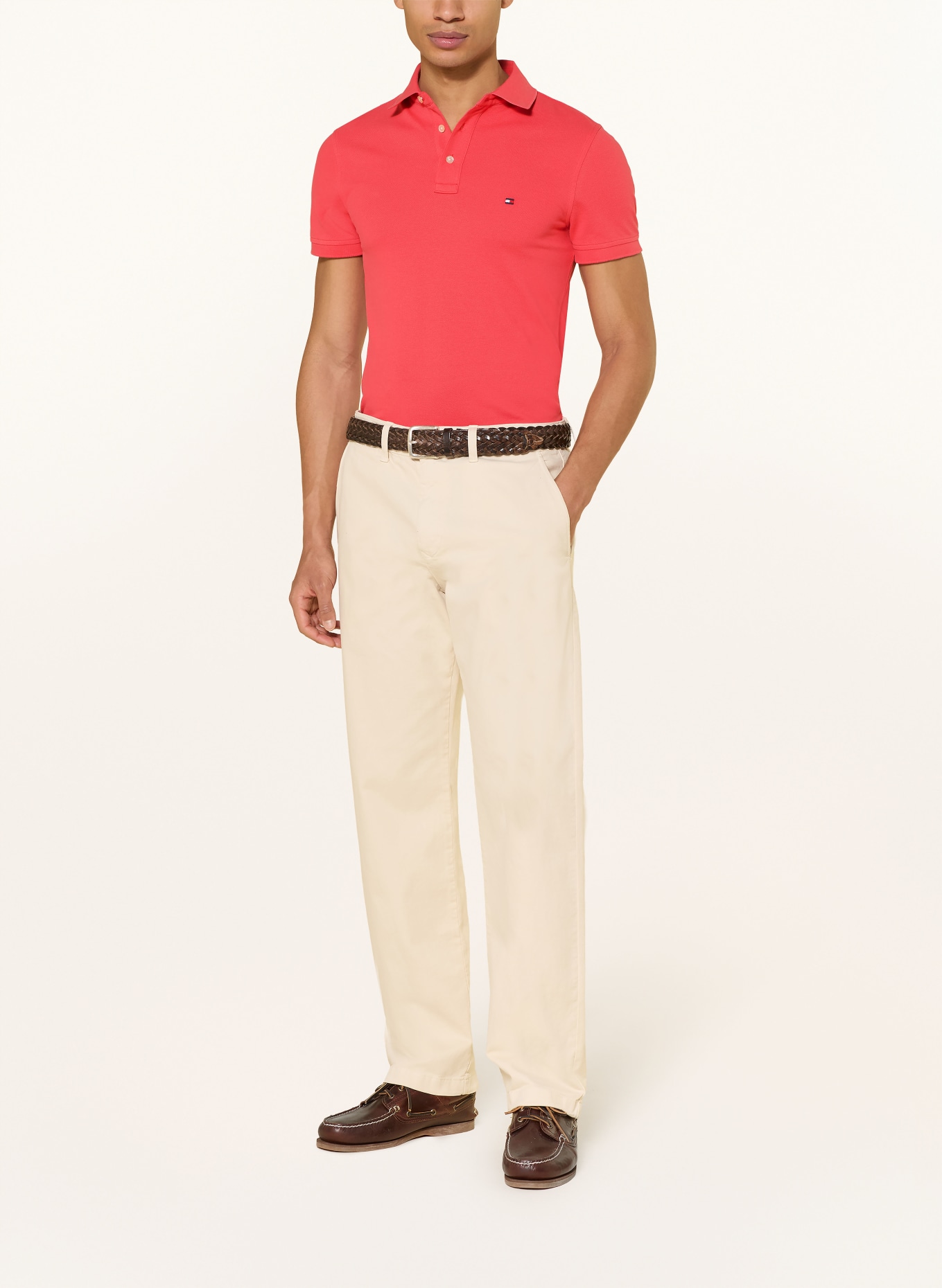 TOMMY HILFIGER Piqué-Poloshirt Slim Fit: HELLROT