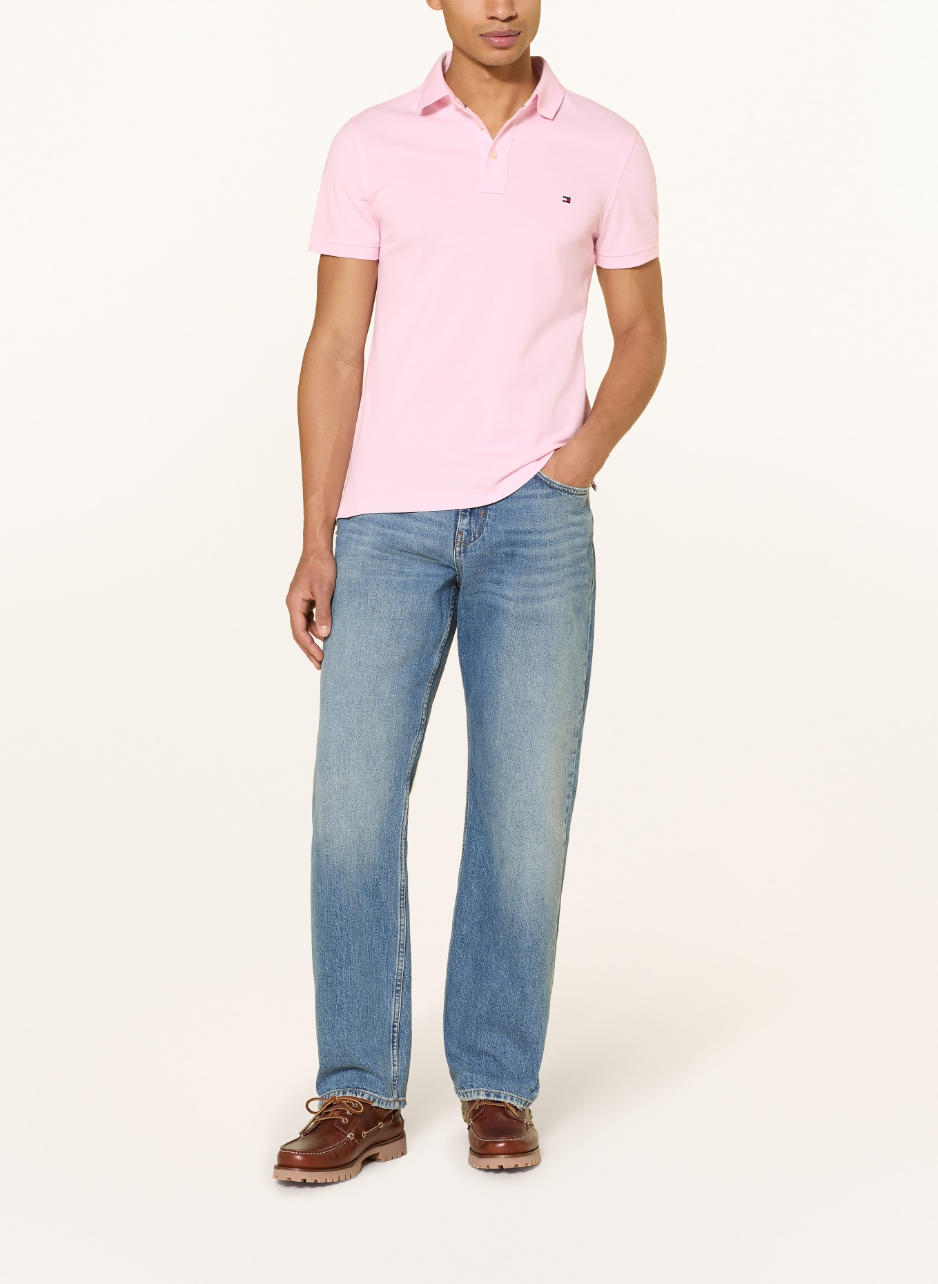 TOMMY HILFIGER Piqué-Poloshirt Slim Fit: ROSA