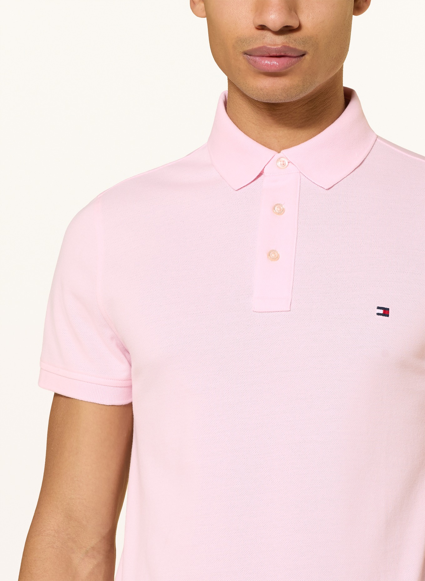TOMMY HILFIGER Piqué-Poloshirt Slim Fit: ROSA
