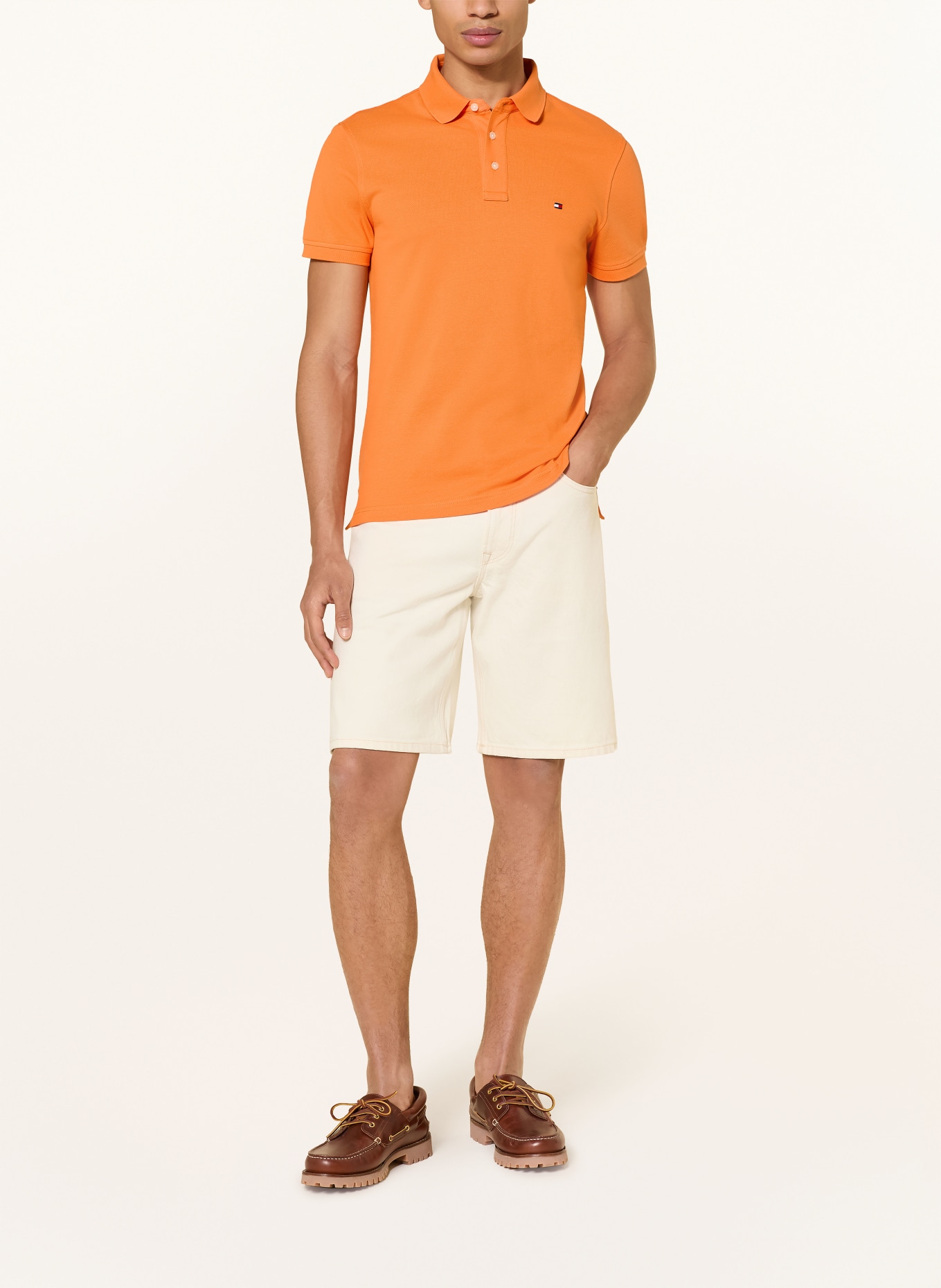 TOMMY HILFIGER Polokošile z piké Slim Fit: ORANŽOVÁ