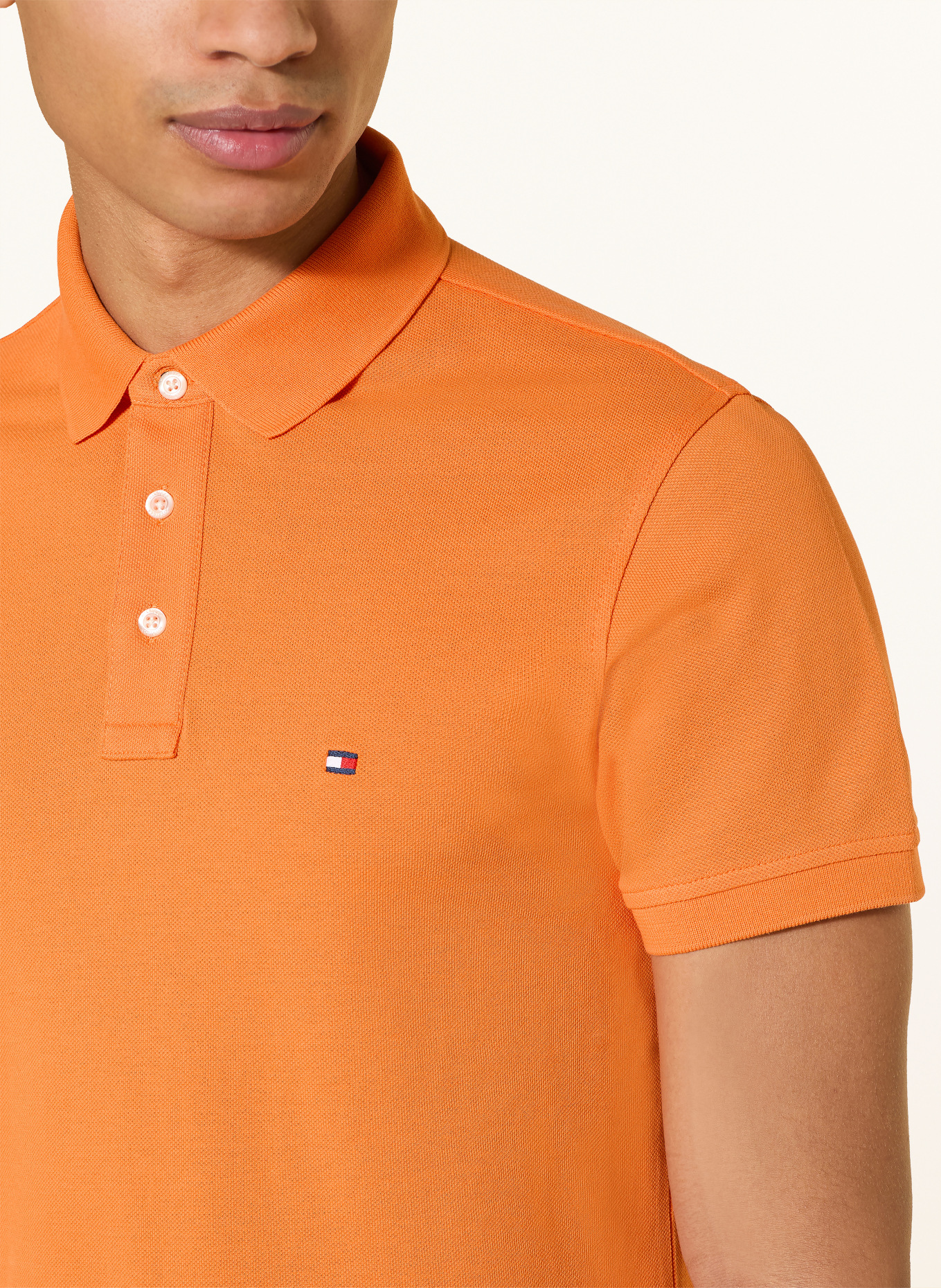 TOMMY HILFIGER Polokošile z piké Slim Fit: ORANŽOVÁ