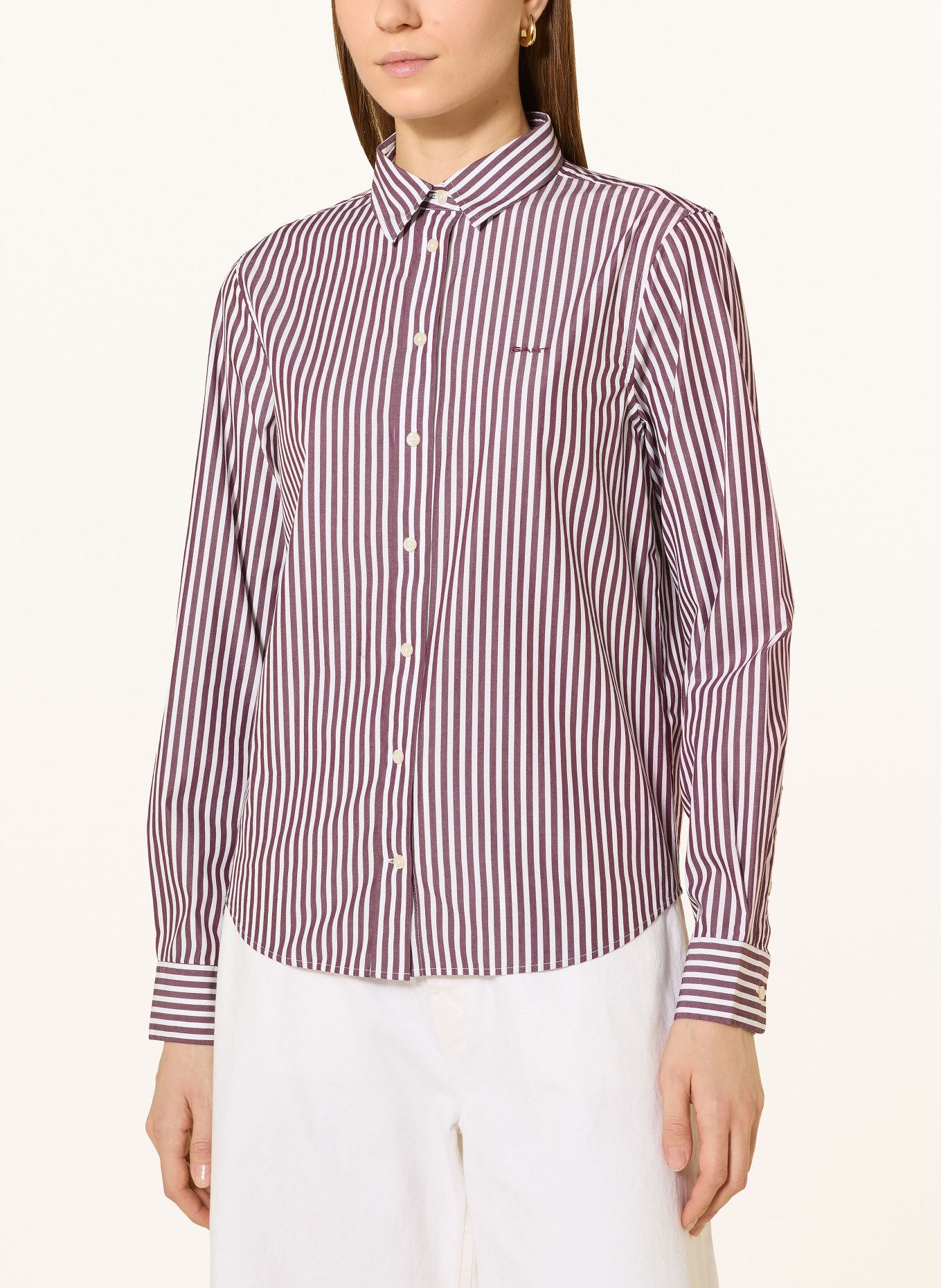 GANT Shirt blouse: DARK RED / WHITE