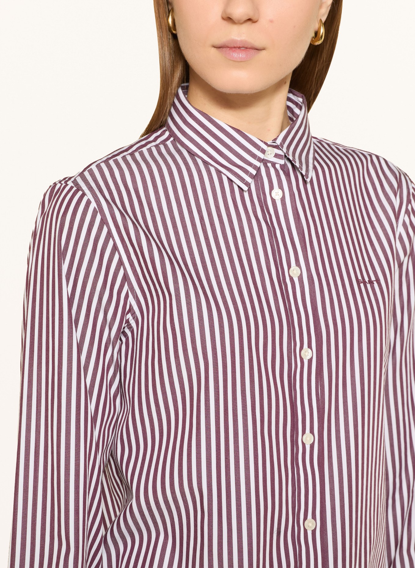 GANT Shirt blouse: DARK RED / WHITE