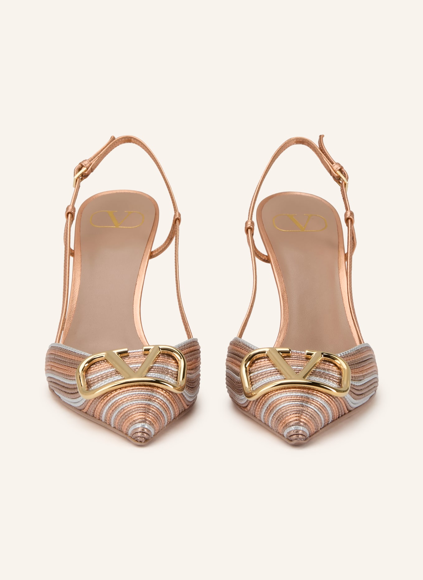 VALENTINO GARAVANI Slingback pumps VLOGO SIGNATURE: ROSE GOLD / SILVER / GOLD