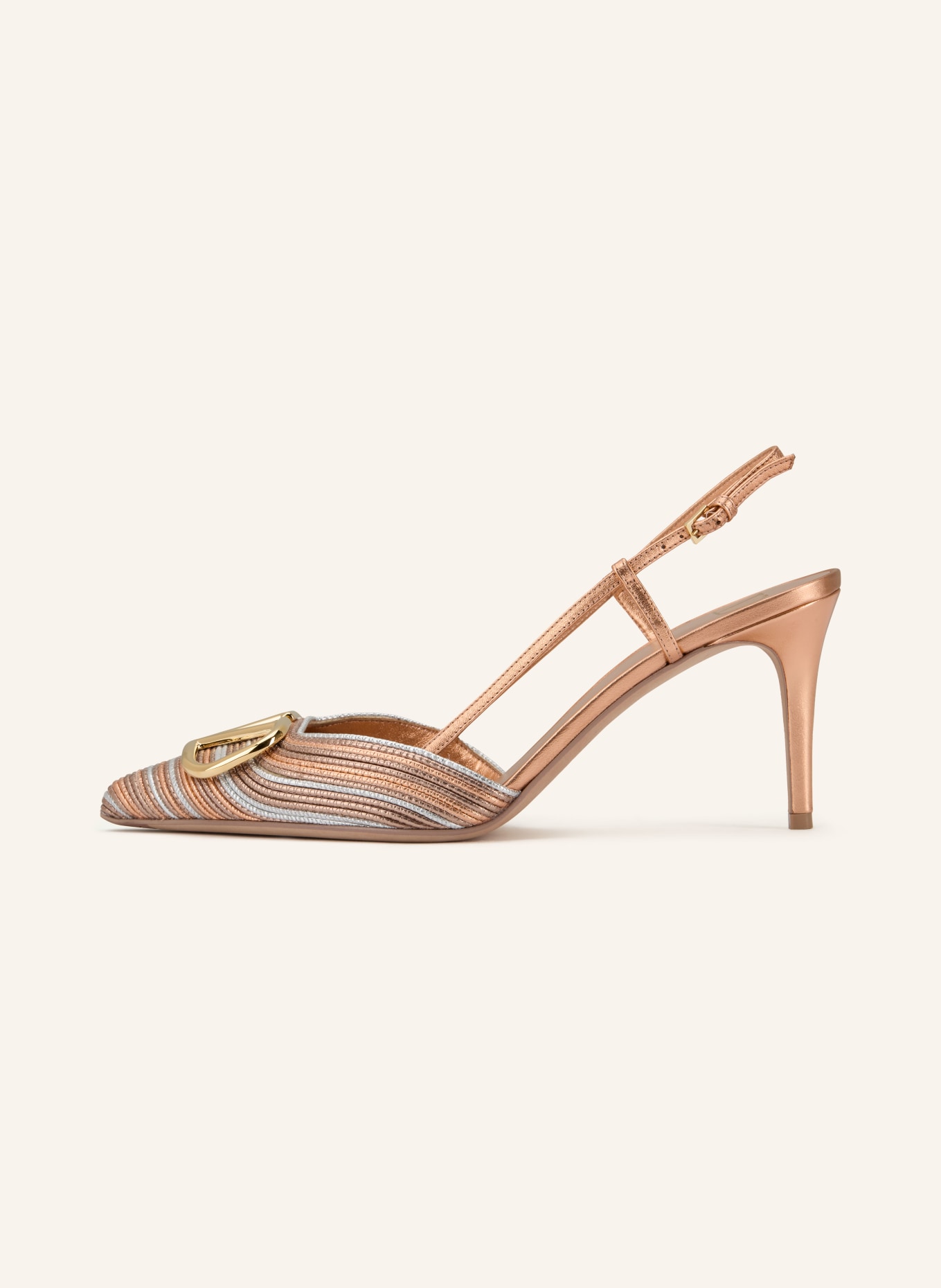 VALENTINO GARAVANI Slingback pumps VLOGO SIGNATURE: ROSE GOLD / SILVER / GOLD