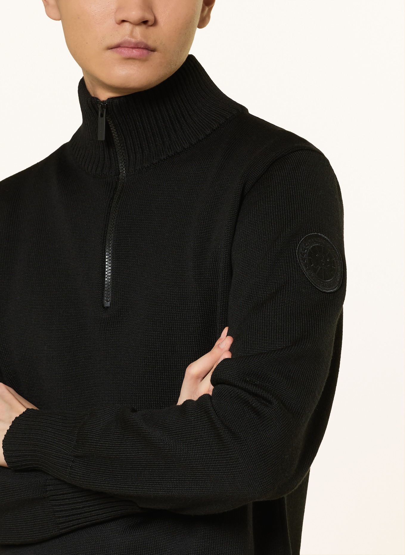 CANADA GOOSE Svetr troyer ROSSEAU: ČERNÁ