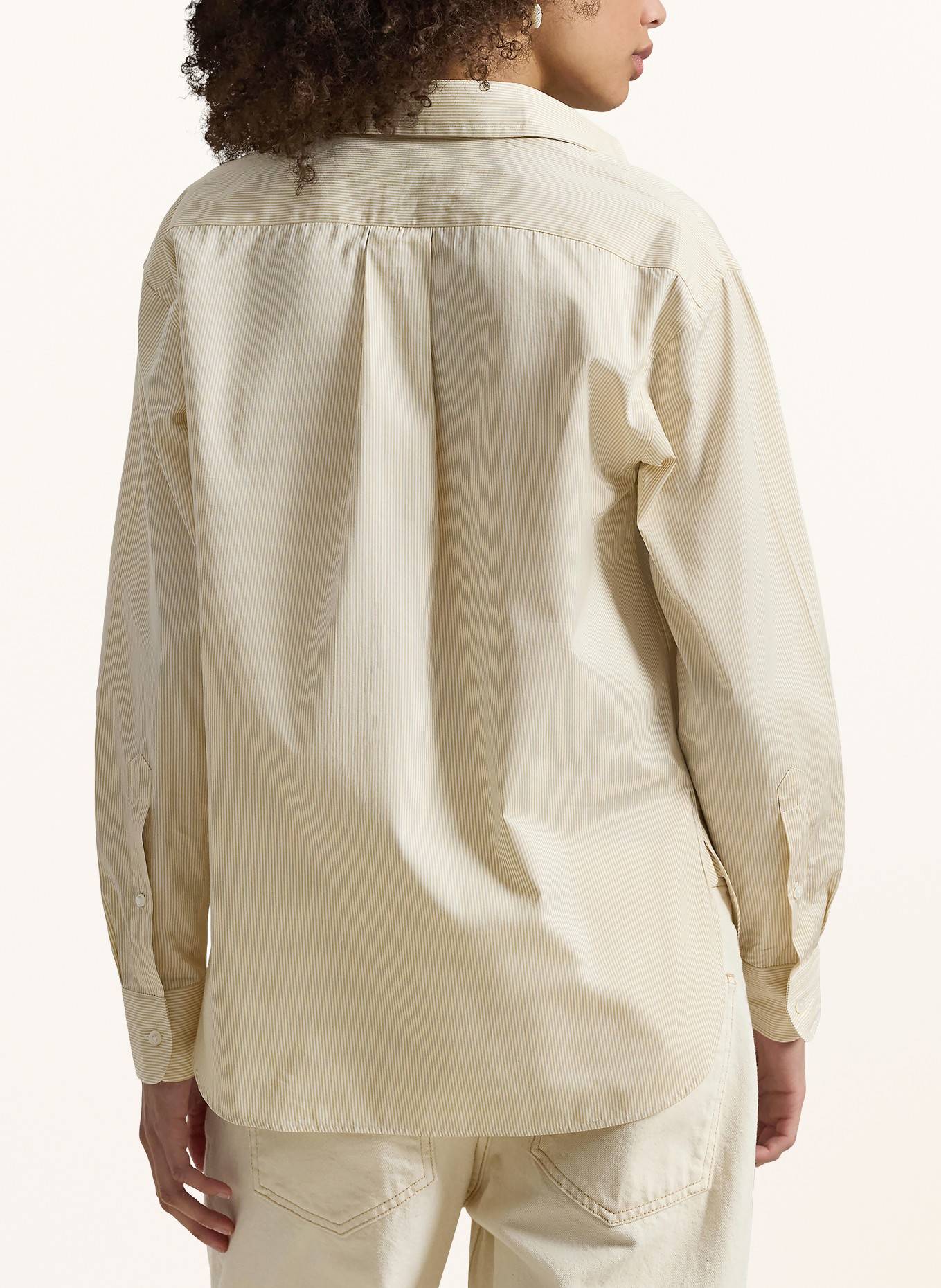 POLO RALPH LAUREN Košilová halenka: VELBLOUDÍ / BÍLÁ