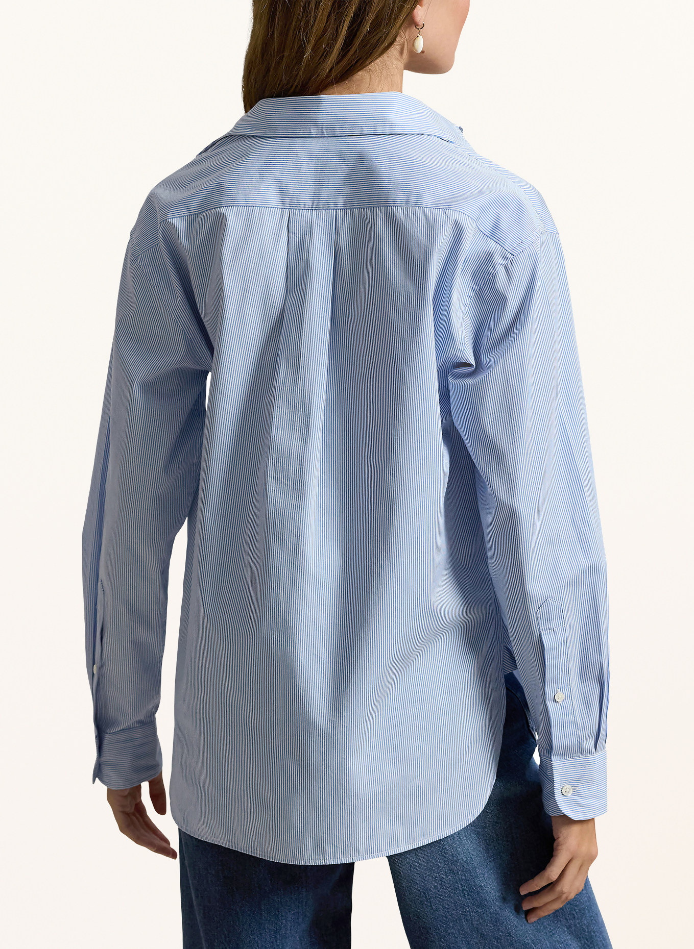 POLO RALPH LAUREN Košilová halenka: MODRÁ / BÍLÁ