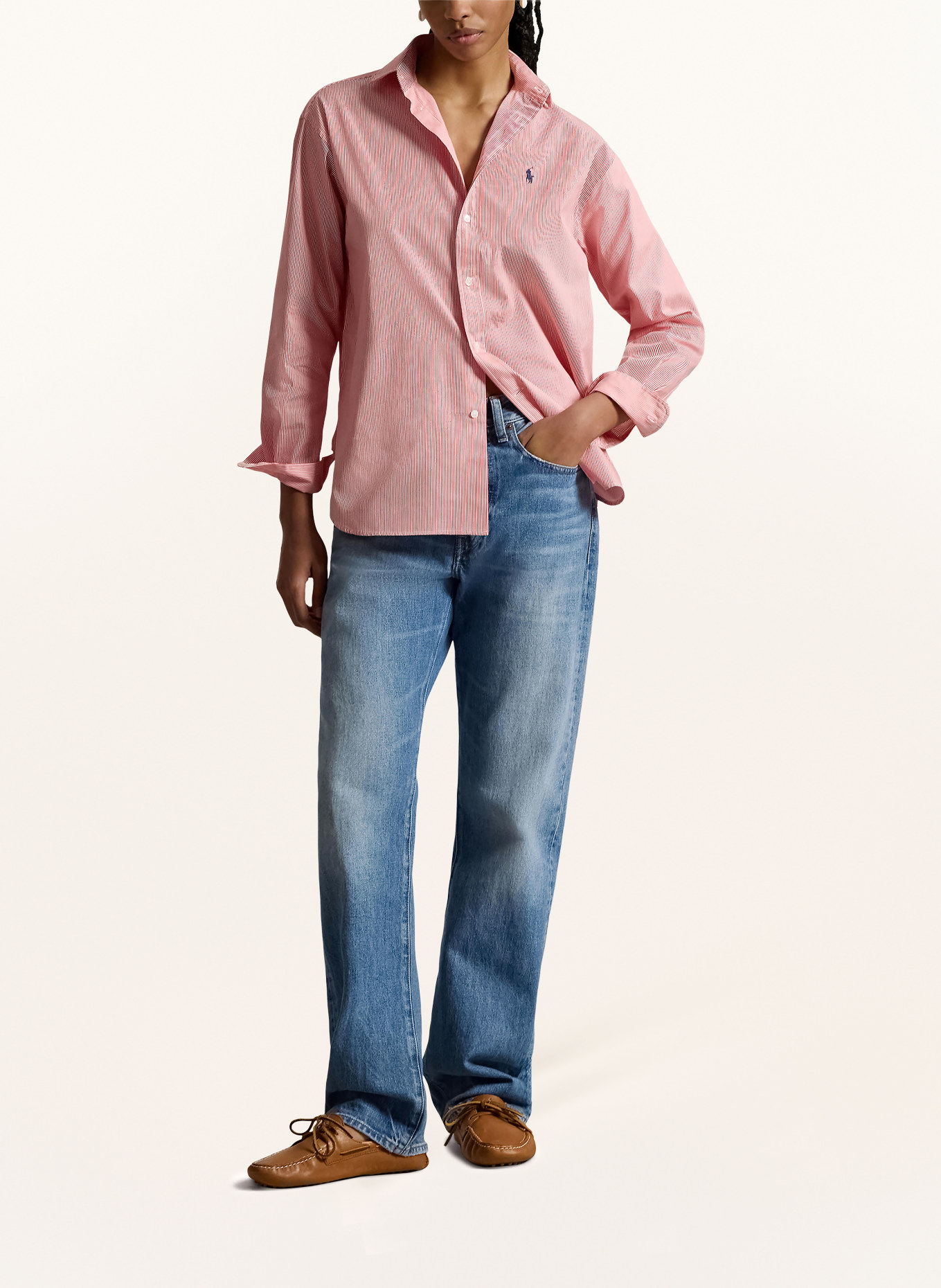 POLO RALPH LAUREN Košilová halenka: ČERVENÁ / BÍLÁ