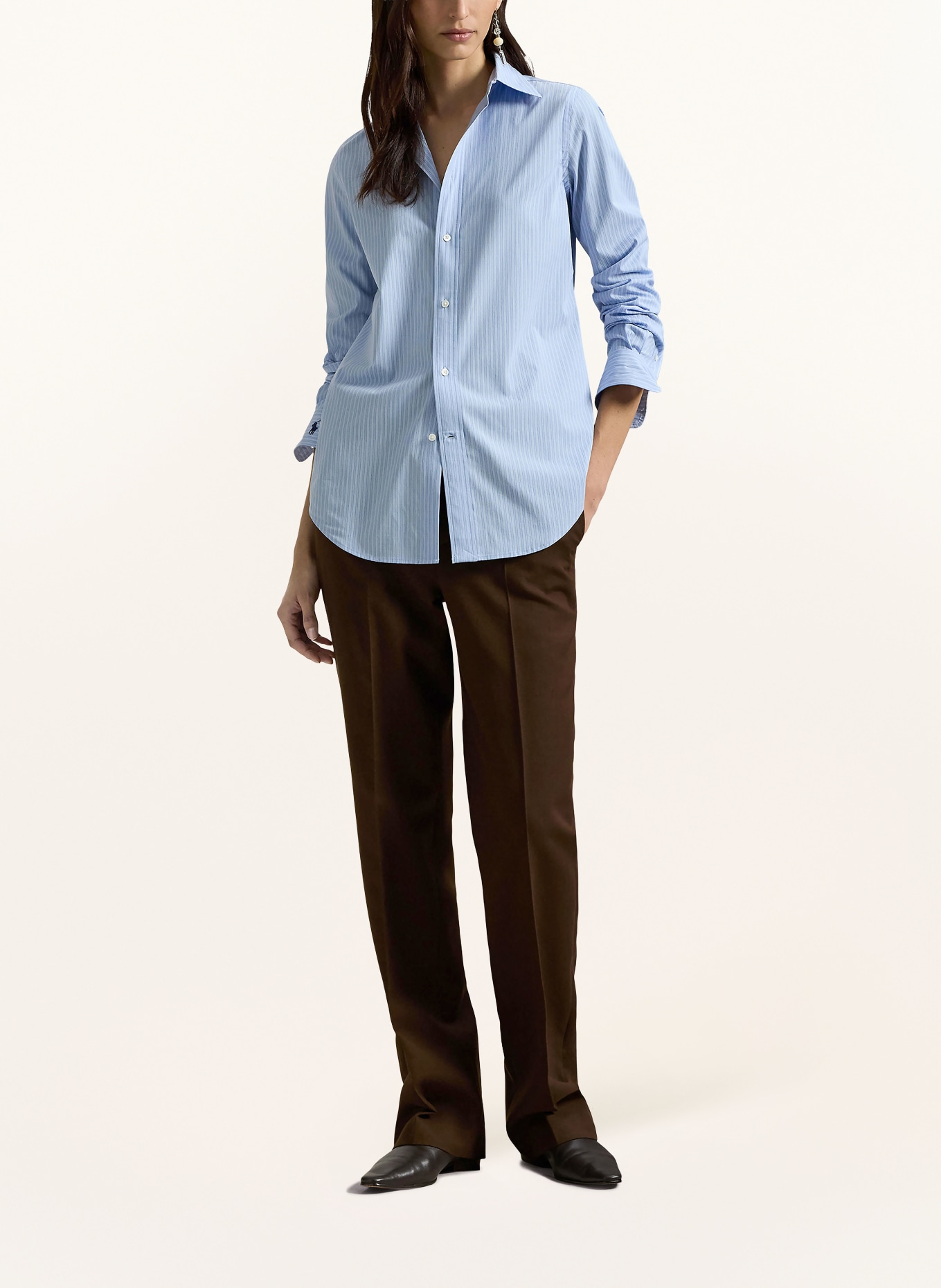 POLO RALPH LAUREN Shirt blouse: LIGHT BLUE / BLUE