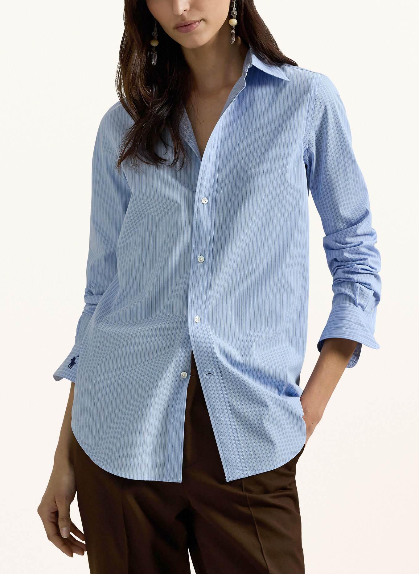 POLO RALPH LAUREN Shirt blouse: LIGHT BLUE / BLUE