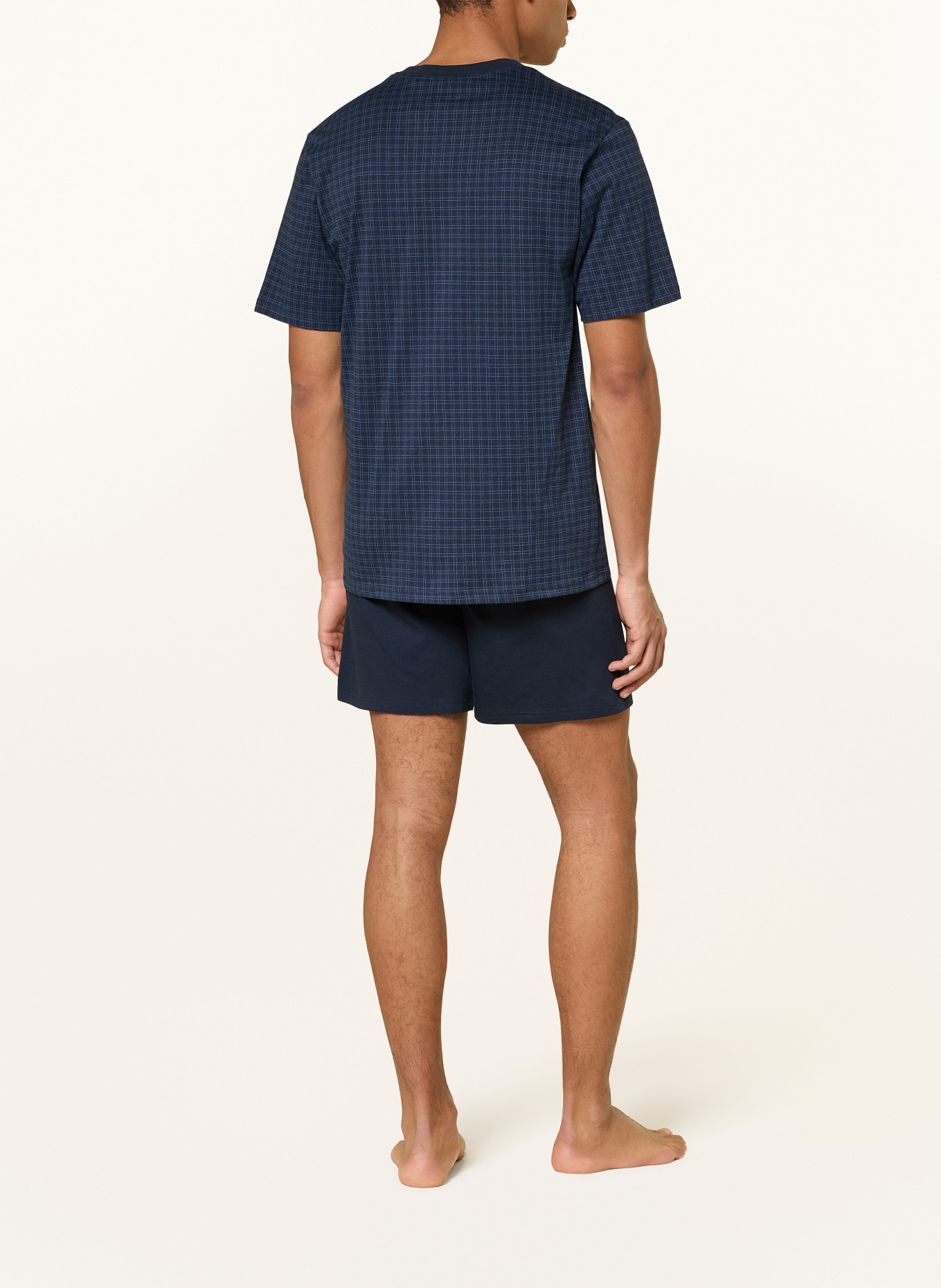 SCHIESSER Shorty-Schlafanzug COMFORT ESSENTIALS: DUNKELBLAU / BLAU