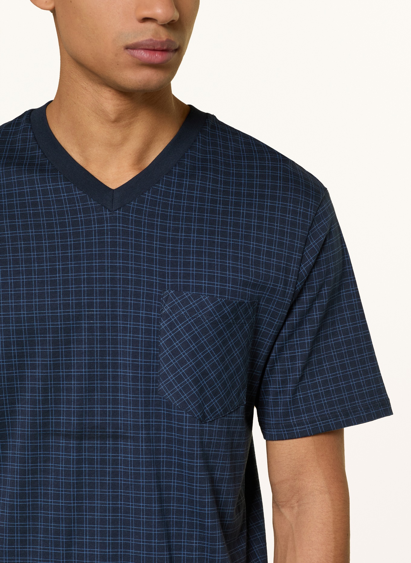 SCHIESSER Shorty-Schlafanzug COMFORT ESSENTIALS: DUNKELBLAU / BLAU