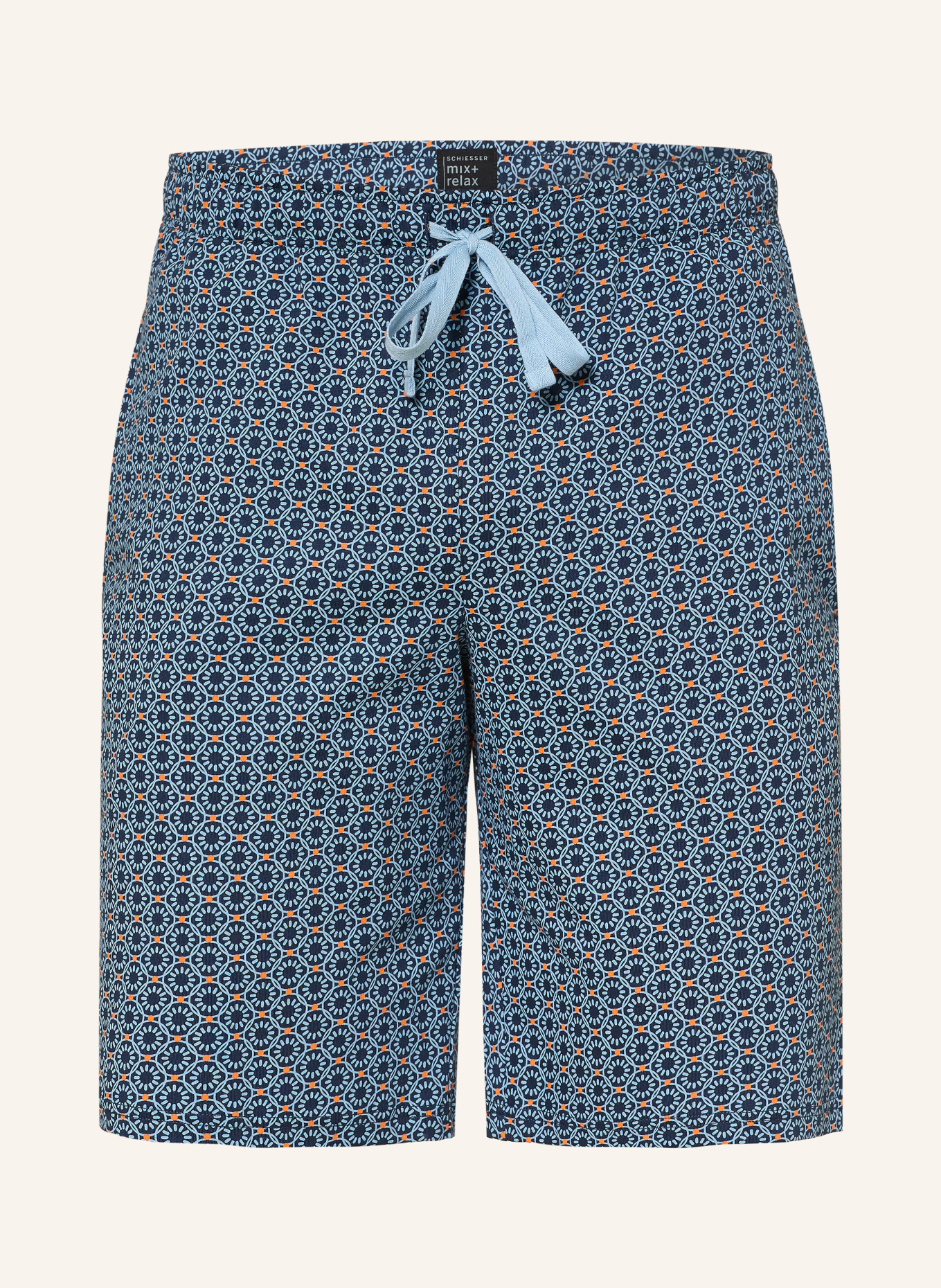 SCHIESSER Short de nuit MIX+RELAX: BLEU / BLEU GRIS / ORANGE