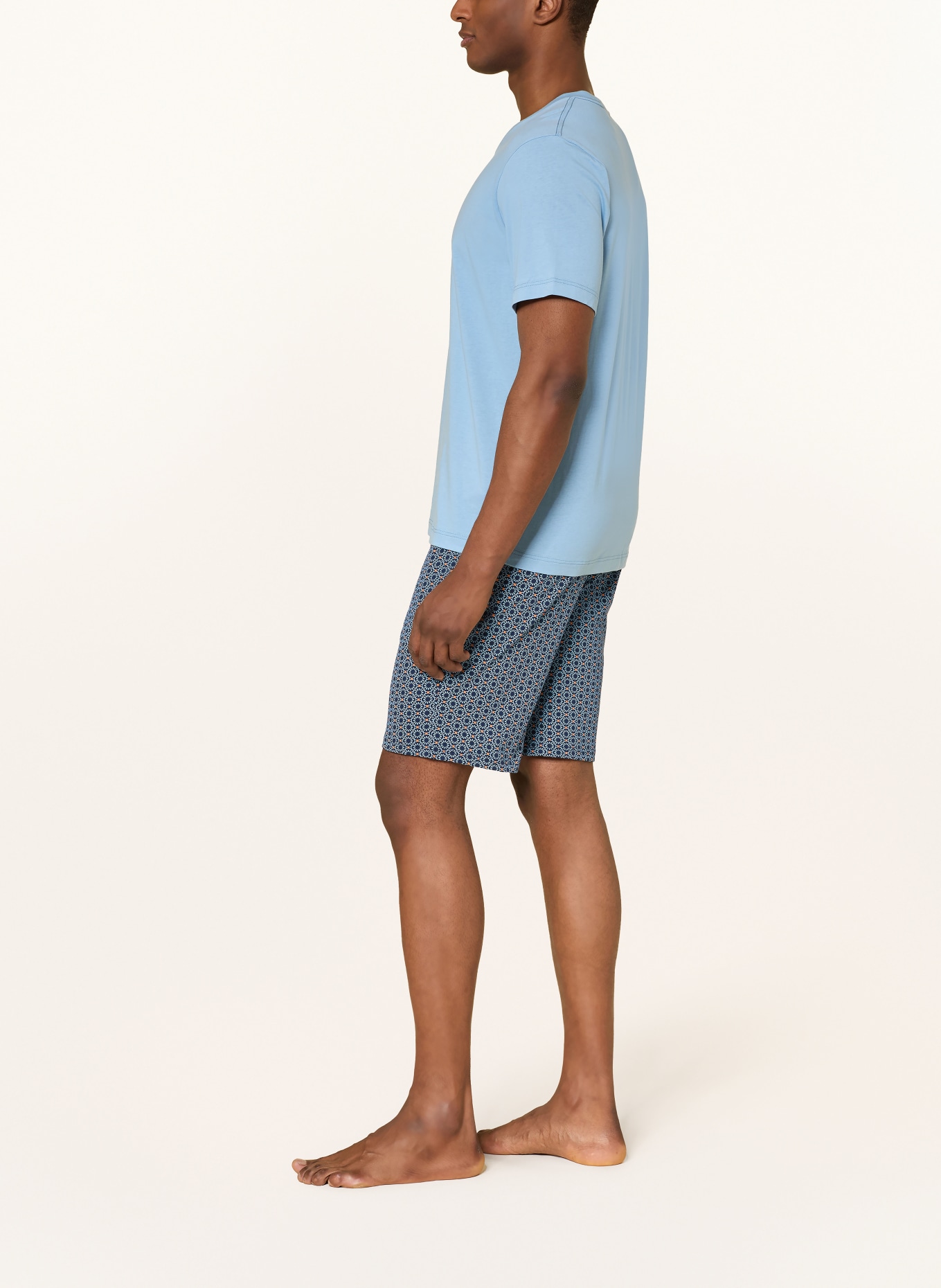 SCHIESSER Short de nuit MIX+RELAX: BLEU / BLEU GRIS / ORANGE