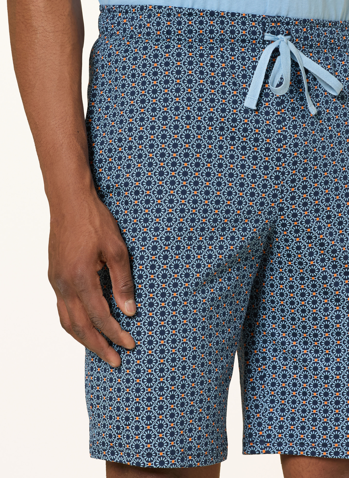 SCHIESSER Short de nuit MIX+RELAX: BLEU / BLEU GRIS / ORANGE