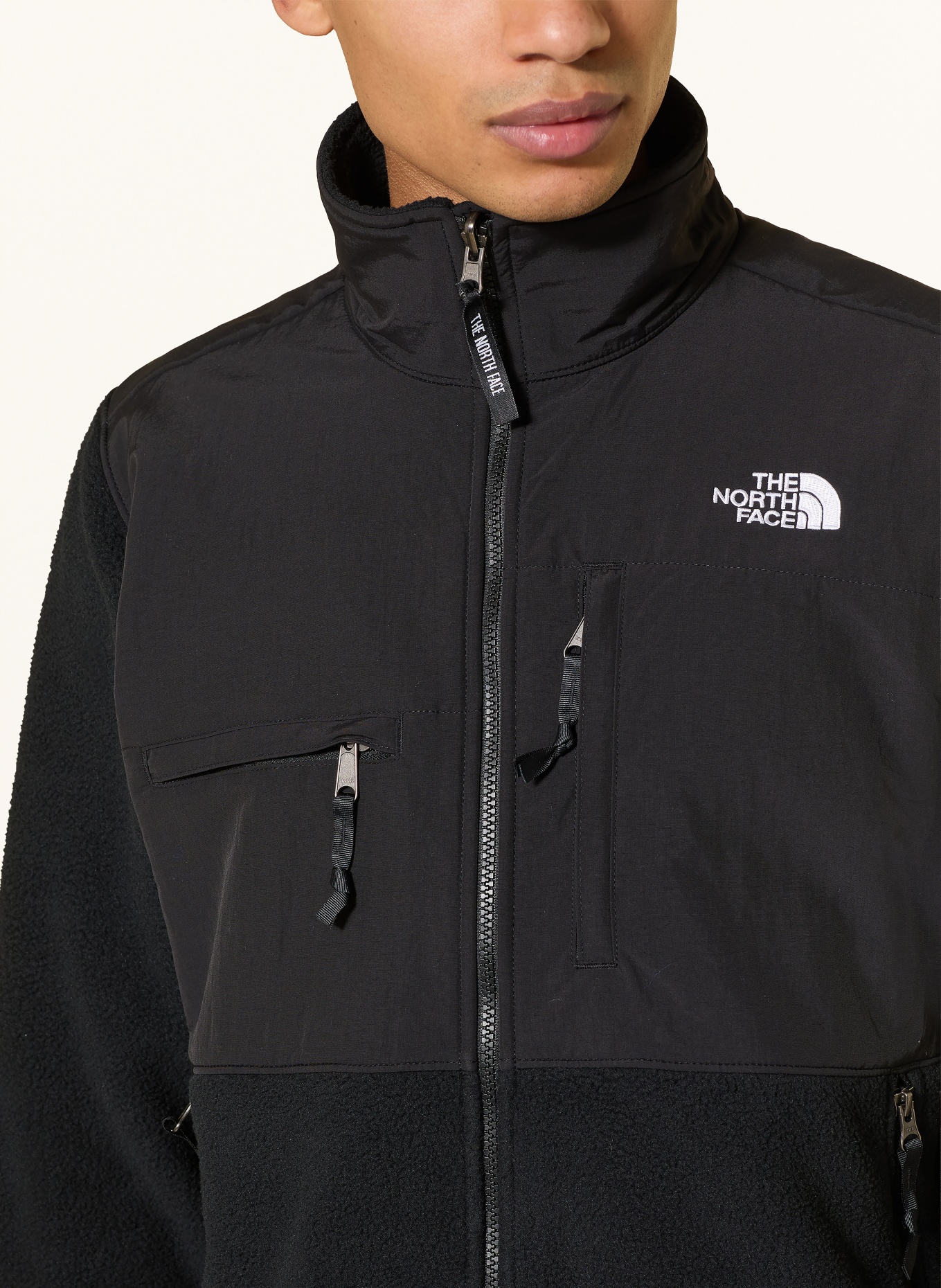 THE NORTH FACE Fleecejack DENALI in materiaalmix: ZWART