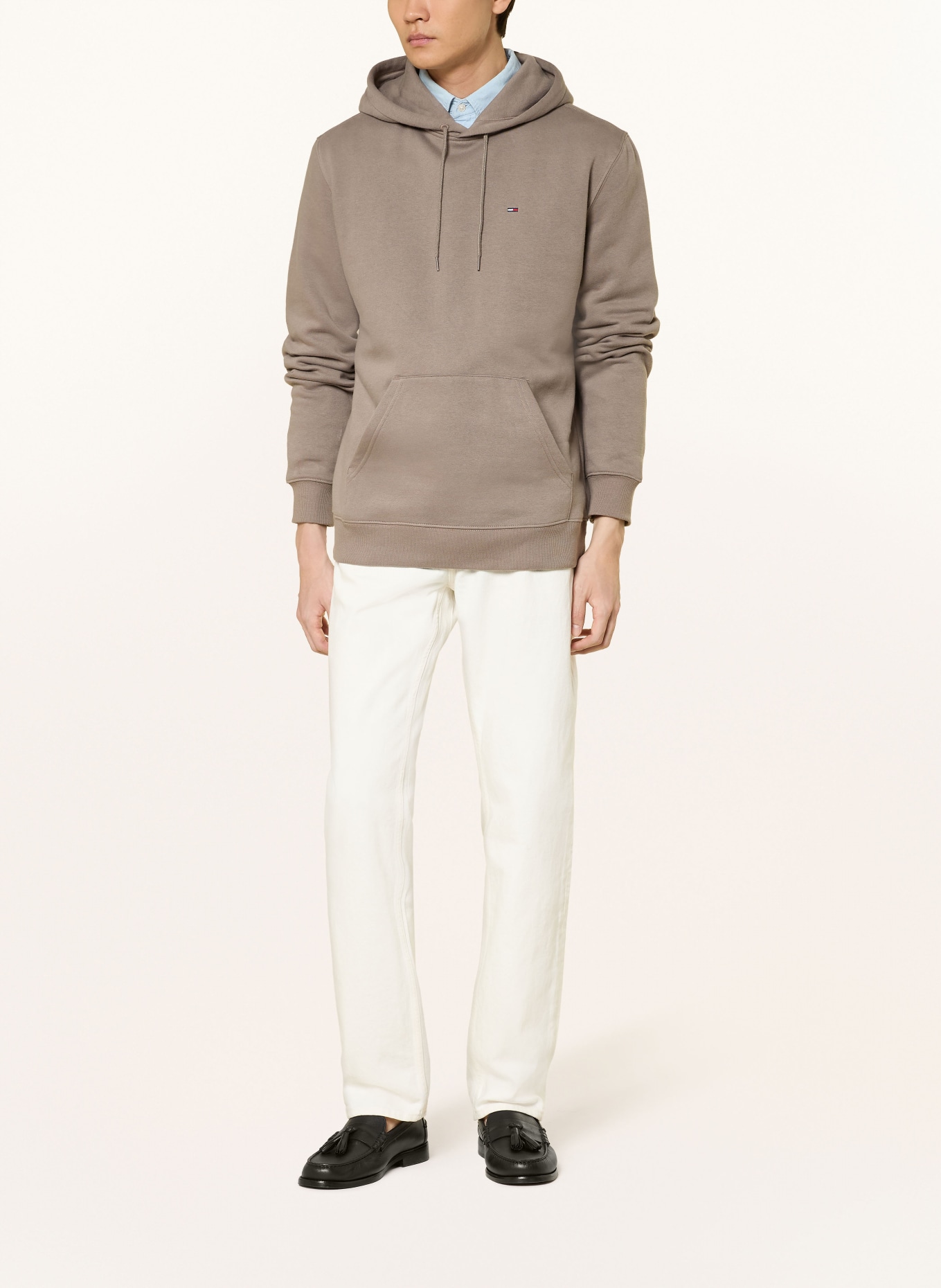 TOMMY JEANS Bluza z kapturem: SZAROBRĄZOWY