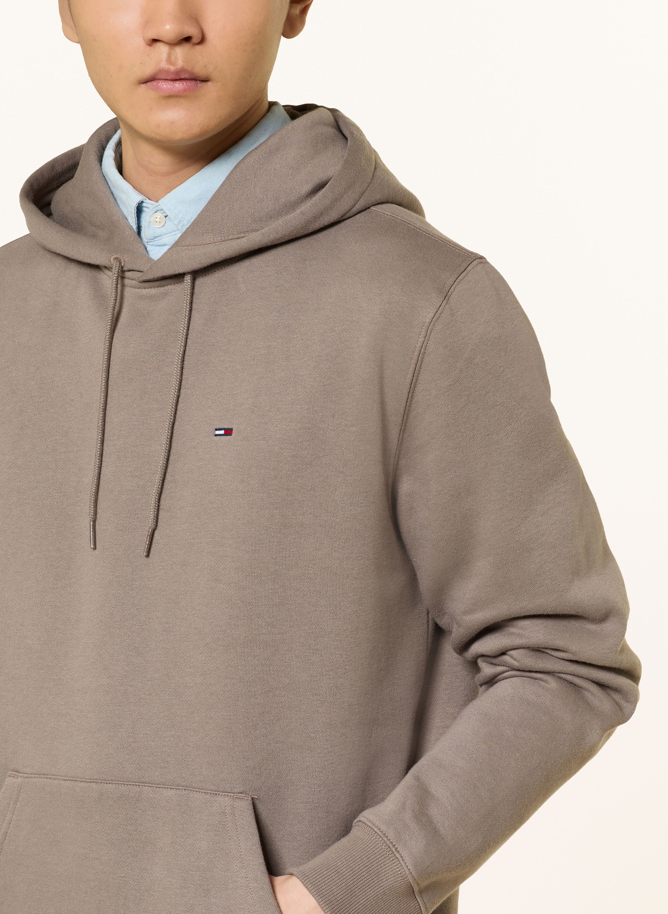 TOMMY JEANS Bluza z kapturem: SZAROBRĄZOWY