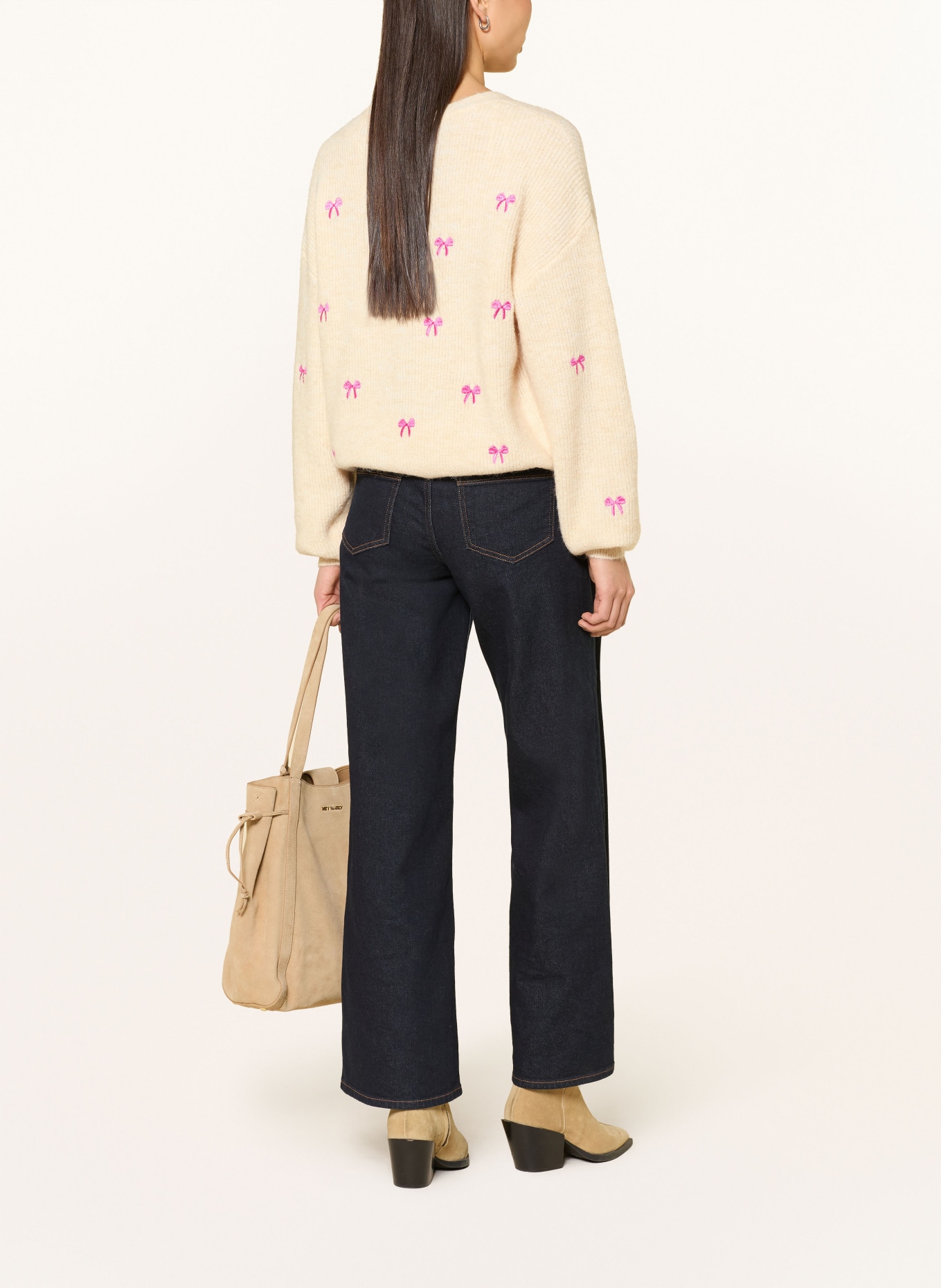 Y.A.S. Cardigan: BEIGE / PINK