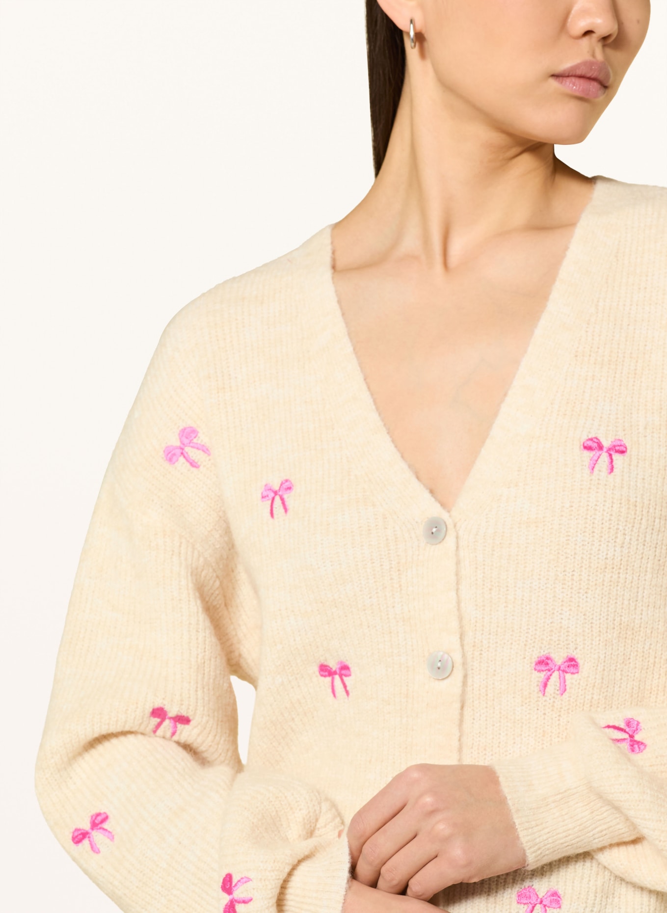 Y.A.S. Cardigan: BEIGE / PINK