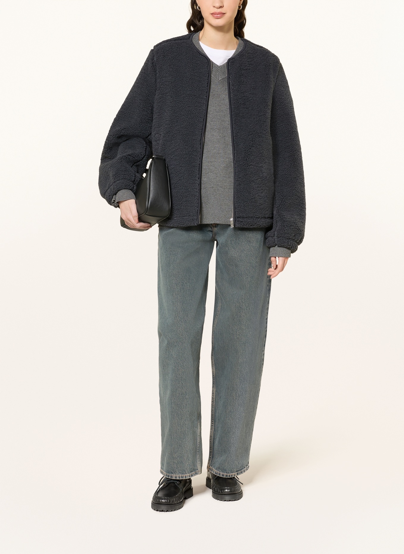 SAMSØE  SAMSØE Teddyfell-Jacke SAAUTUMN: DUNKELGRAU