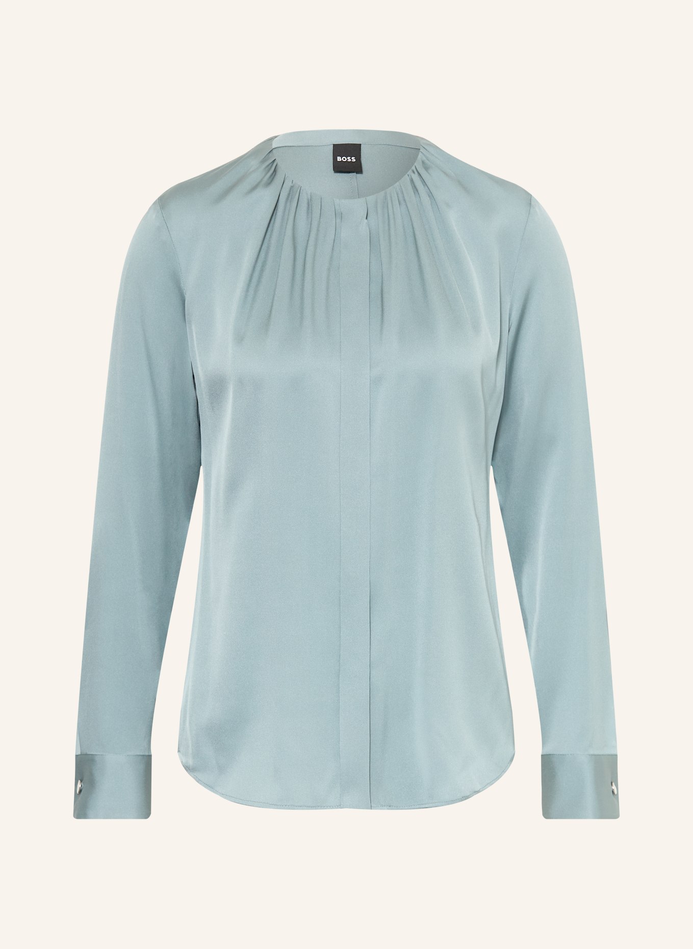 BOSS Hedvábná halenka BANORAH: TYRKYSOVÁ