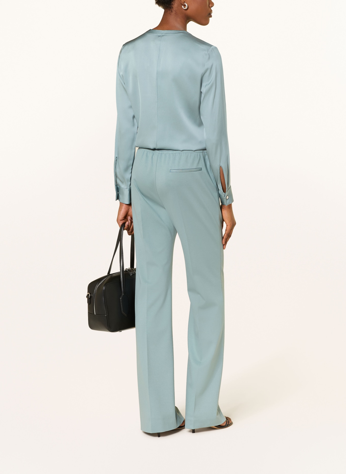 BOSS Hedvábná halenka BANORAH: TYRKYSOVÁ