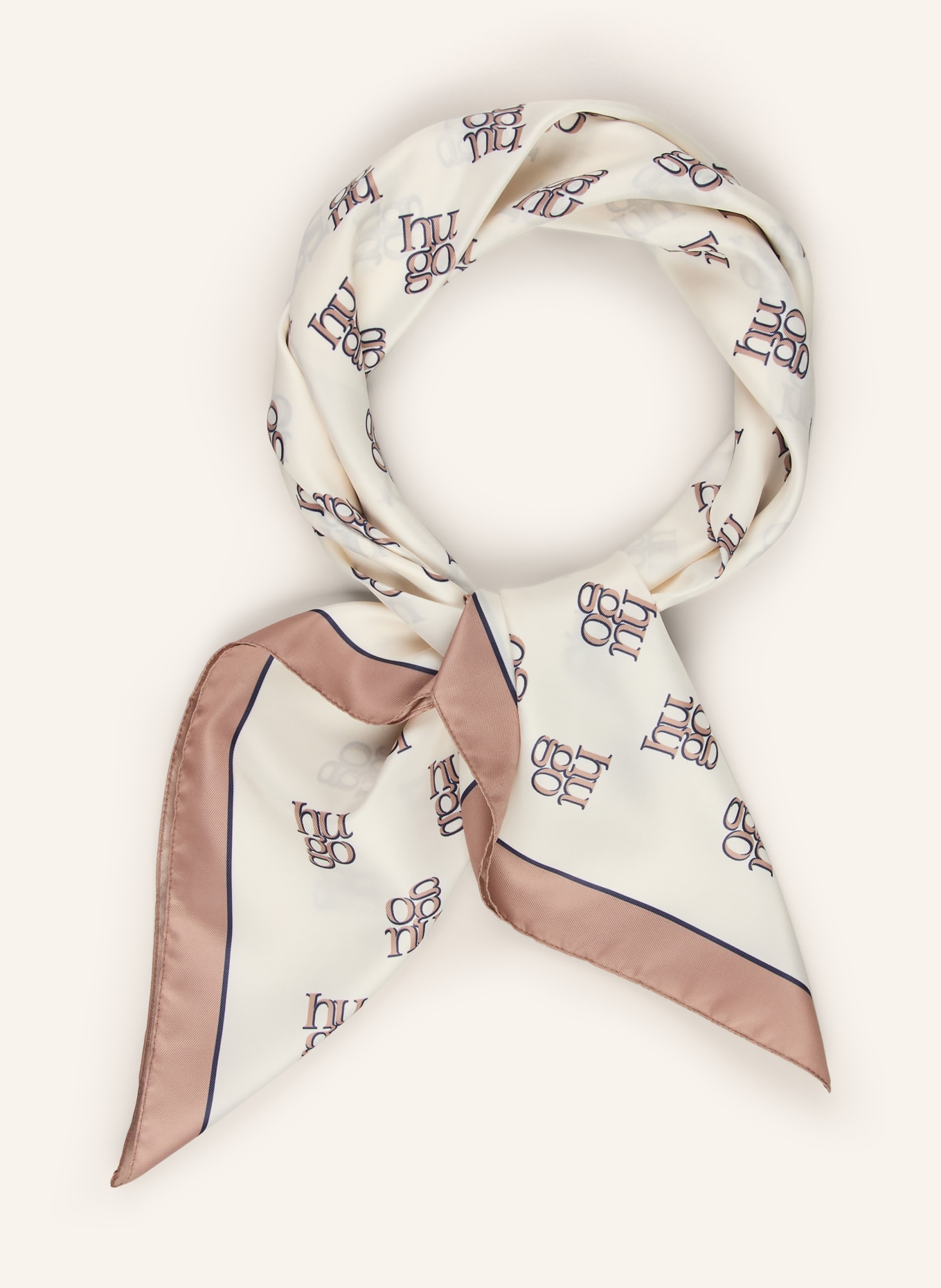 HUGO Šátek AURAIZE: SVĚTLE HNĚDÁ / VELBLOUDÍ / TMAVĚ MODRÁ